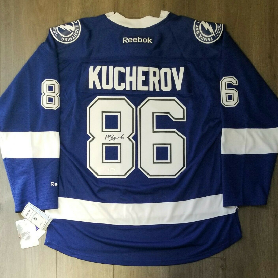 Nikita Kucherov signed & Inscribed Tampa Lightning Adidas PRO Jersey -2019  HART