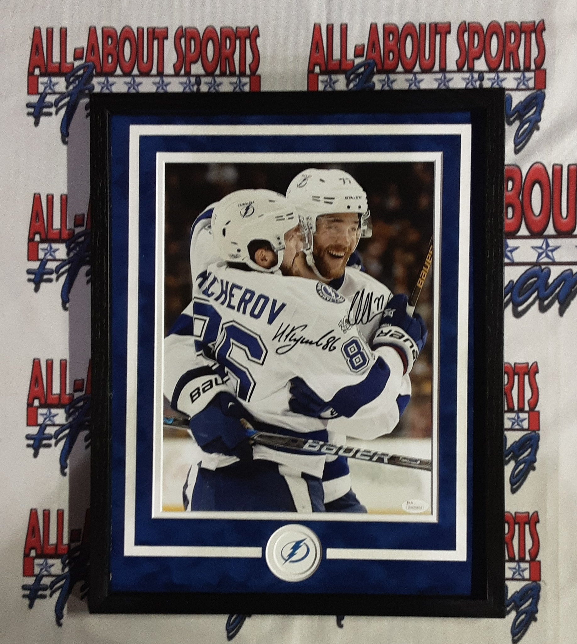 Nikita Kucherov signed jersey number framed NHL Tampa Bay