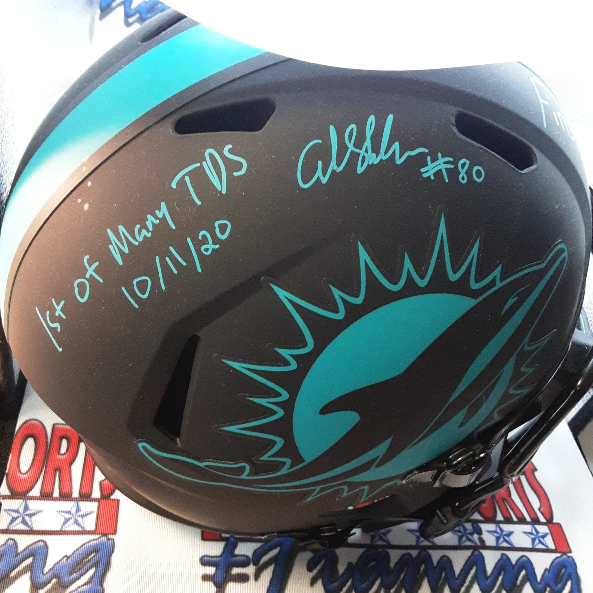Adam Shaheen Authentic Signed Autographed Full-size Replica Helmet JSA.