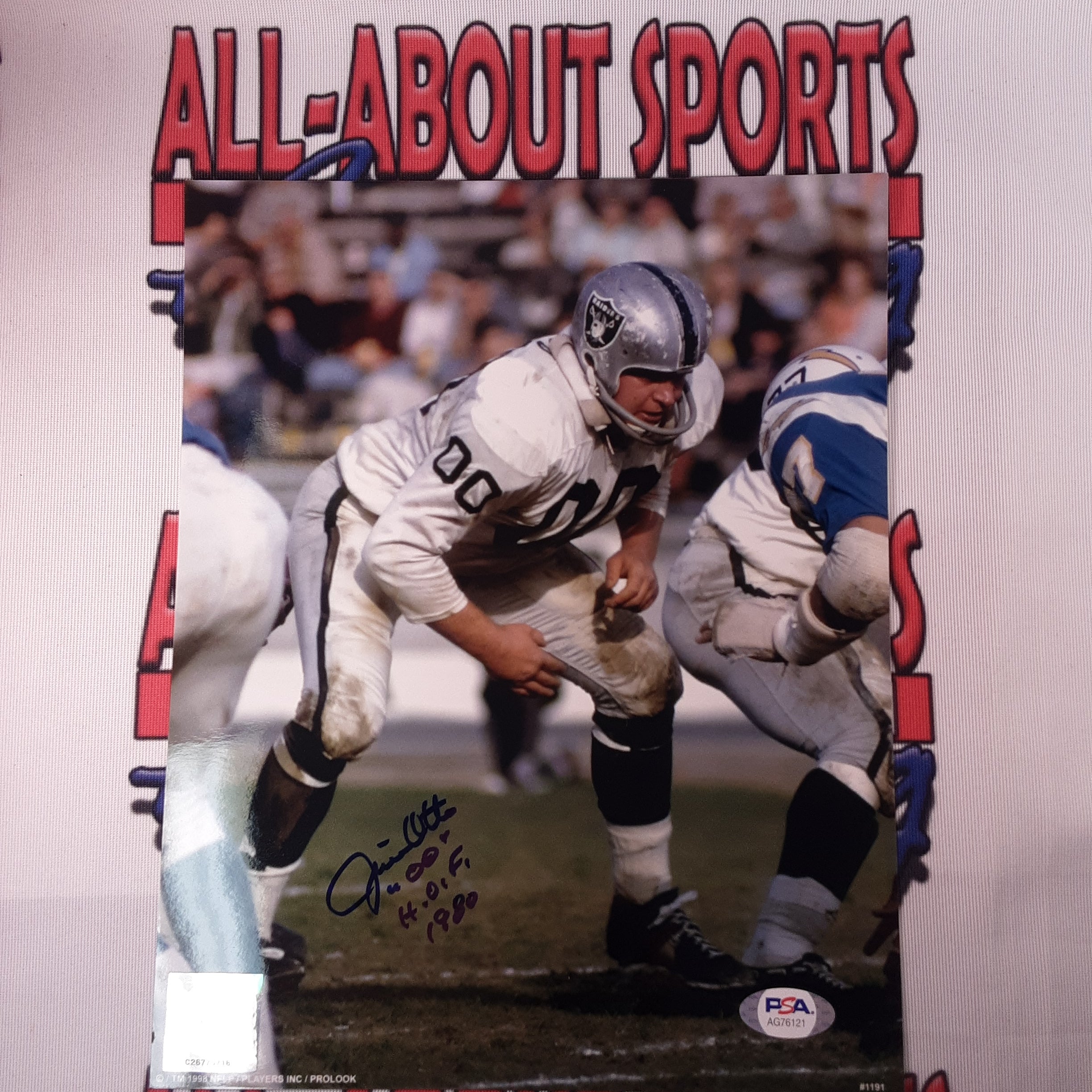 Jim Otto Autographed Framed Raiders Jersey