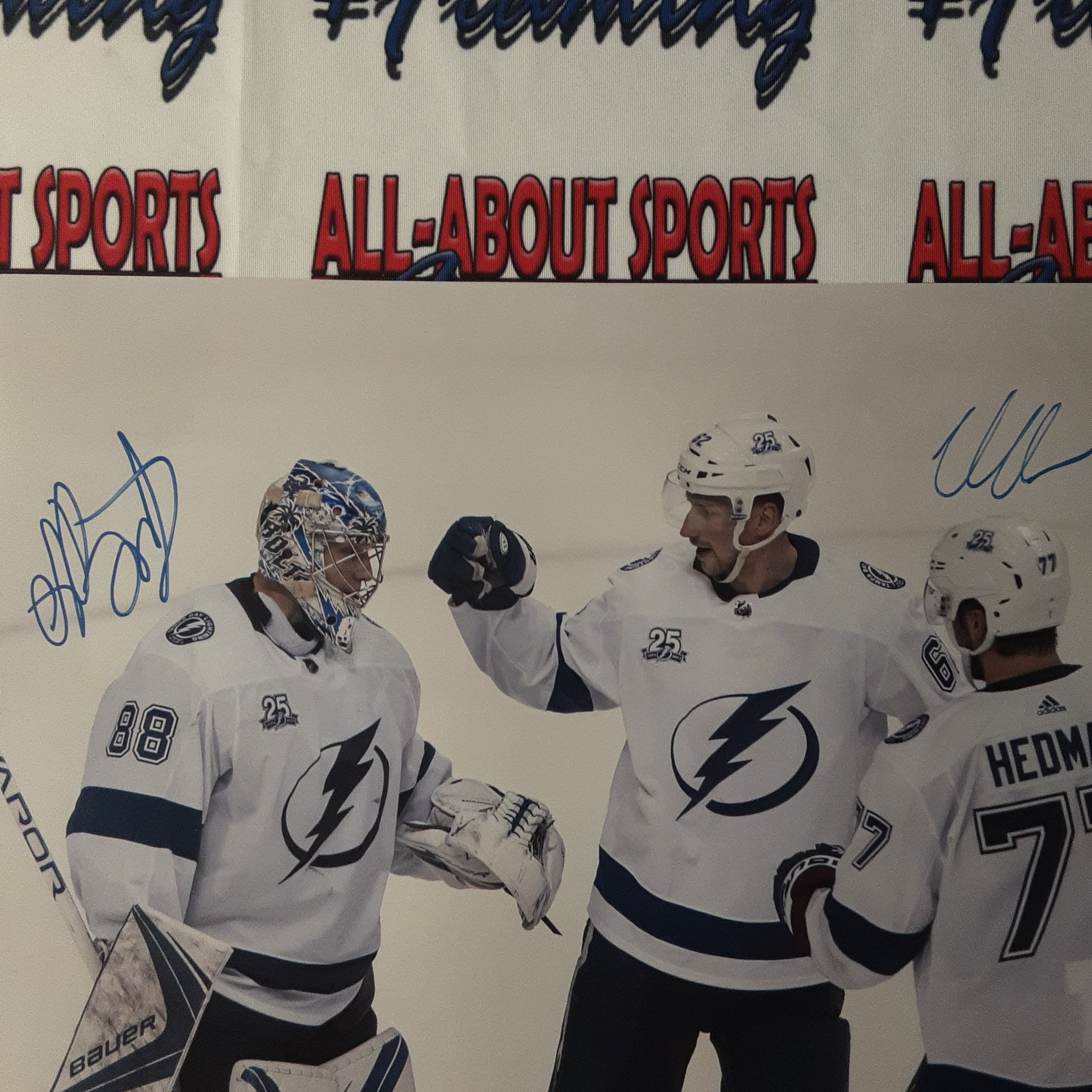 Andrei Vasilevsky and Victor Hedman Authentic Signed 16x20 Photo Autographed JSA.