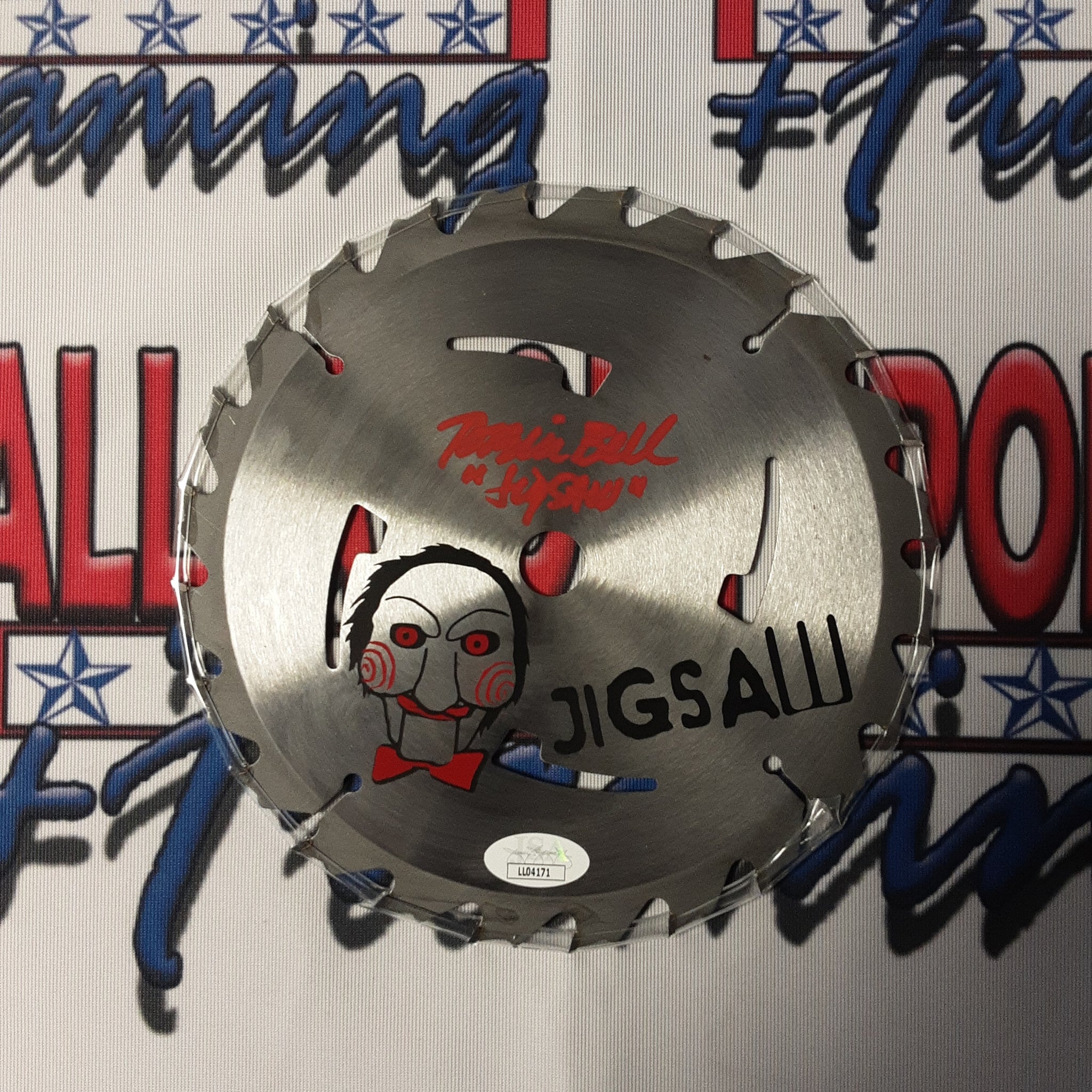 Tobin Bell Authentic Signed Saw Blade w/inscription Autographed JSA