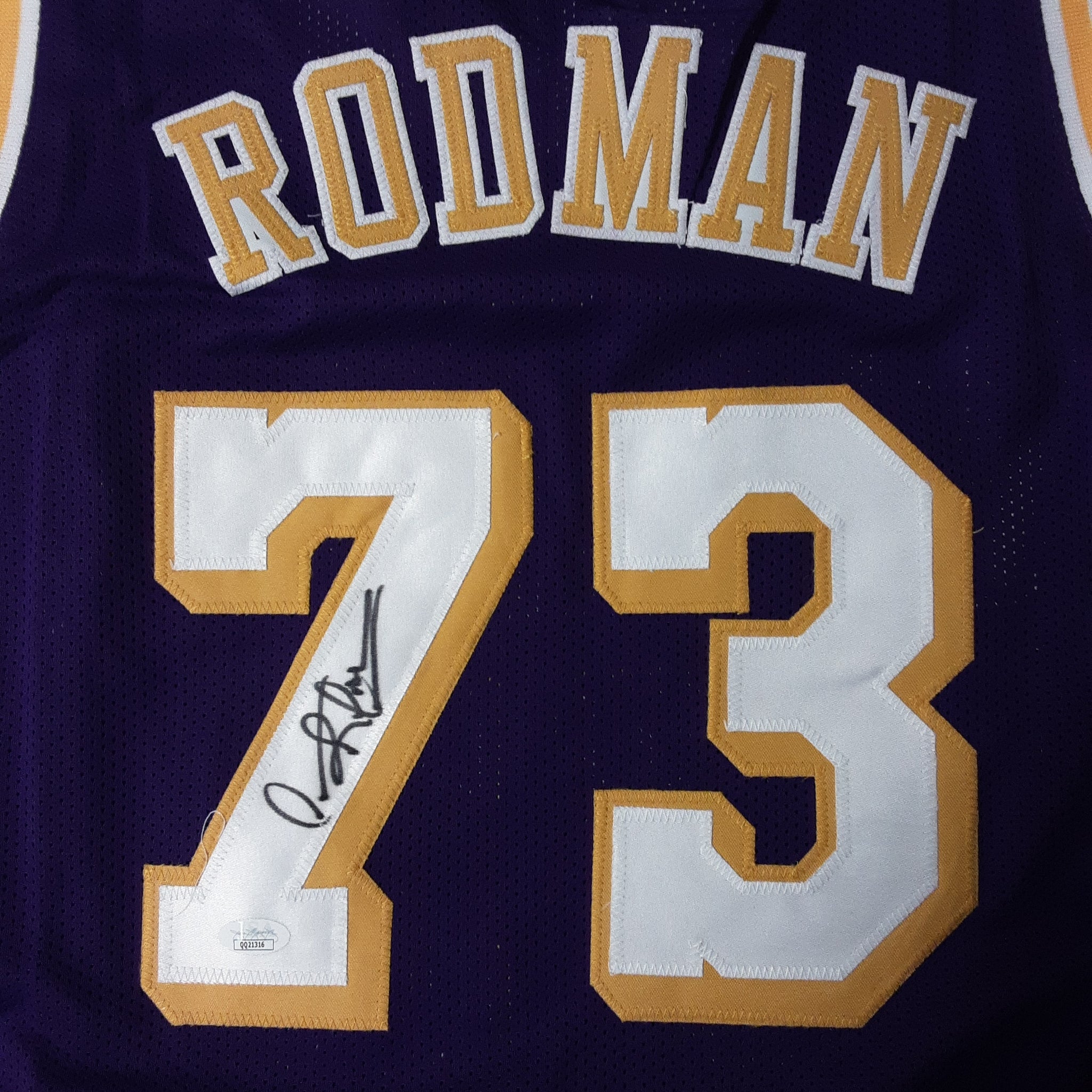 Dennis Rodman Authentic Signed Pro Style Jersey Autographed JSA-