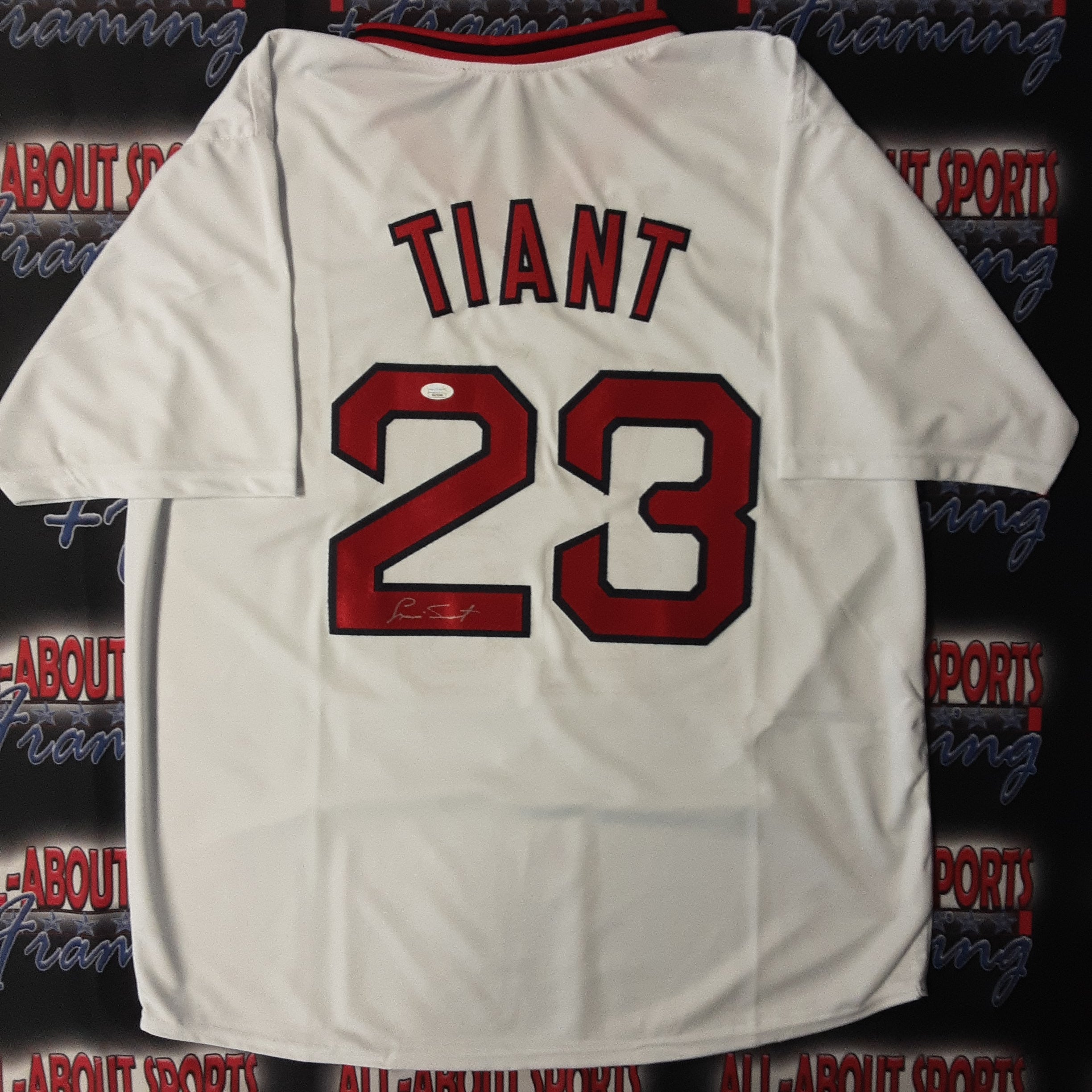 Autographed/Signed Fred Lynn Boston Red Sox Grey Baseball Jersey