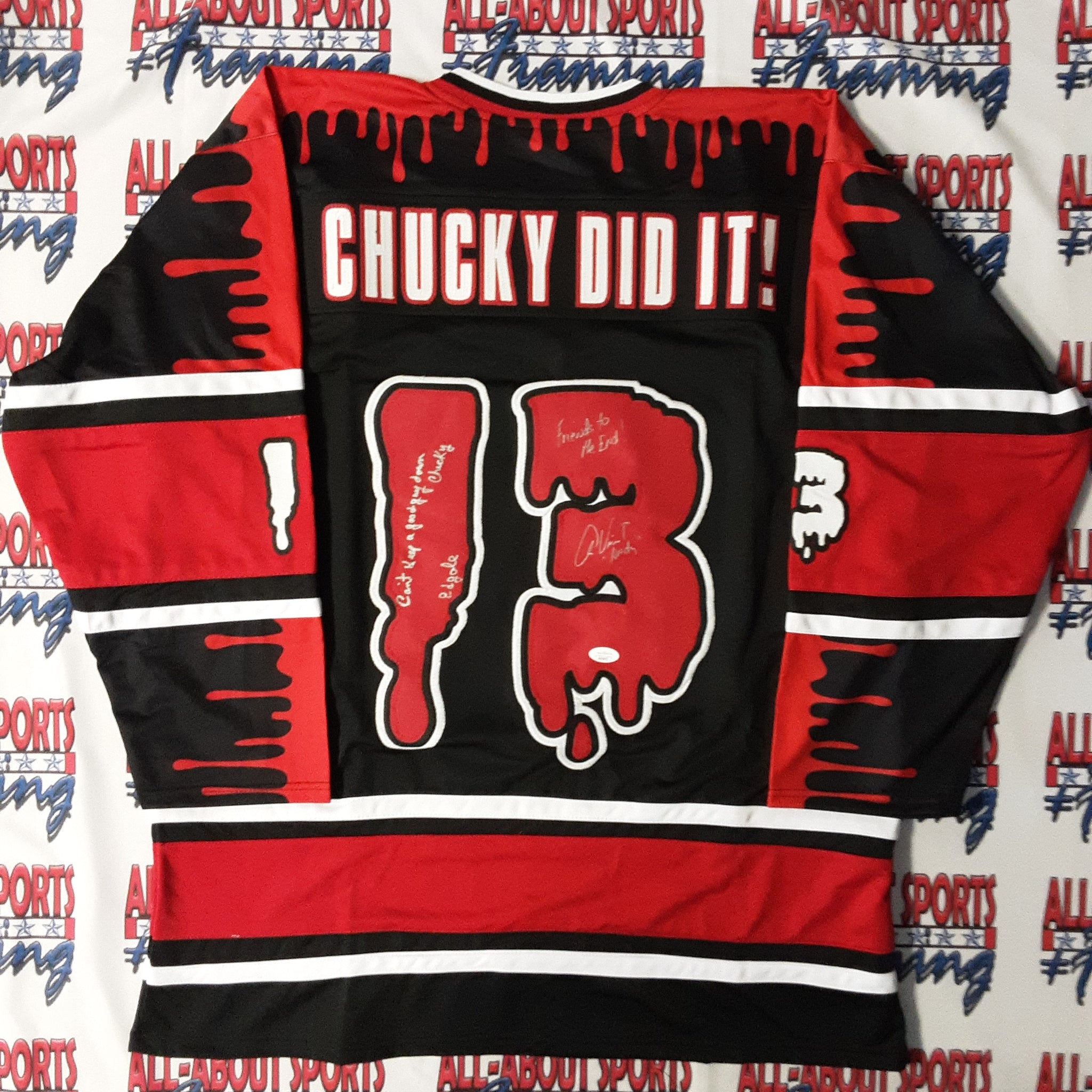 Alex Vincent and Ed Gale Celebrity Actor Authentic Signed Pro Style Jersey Autographed JSA-