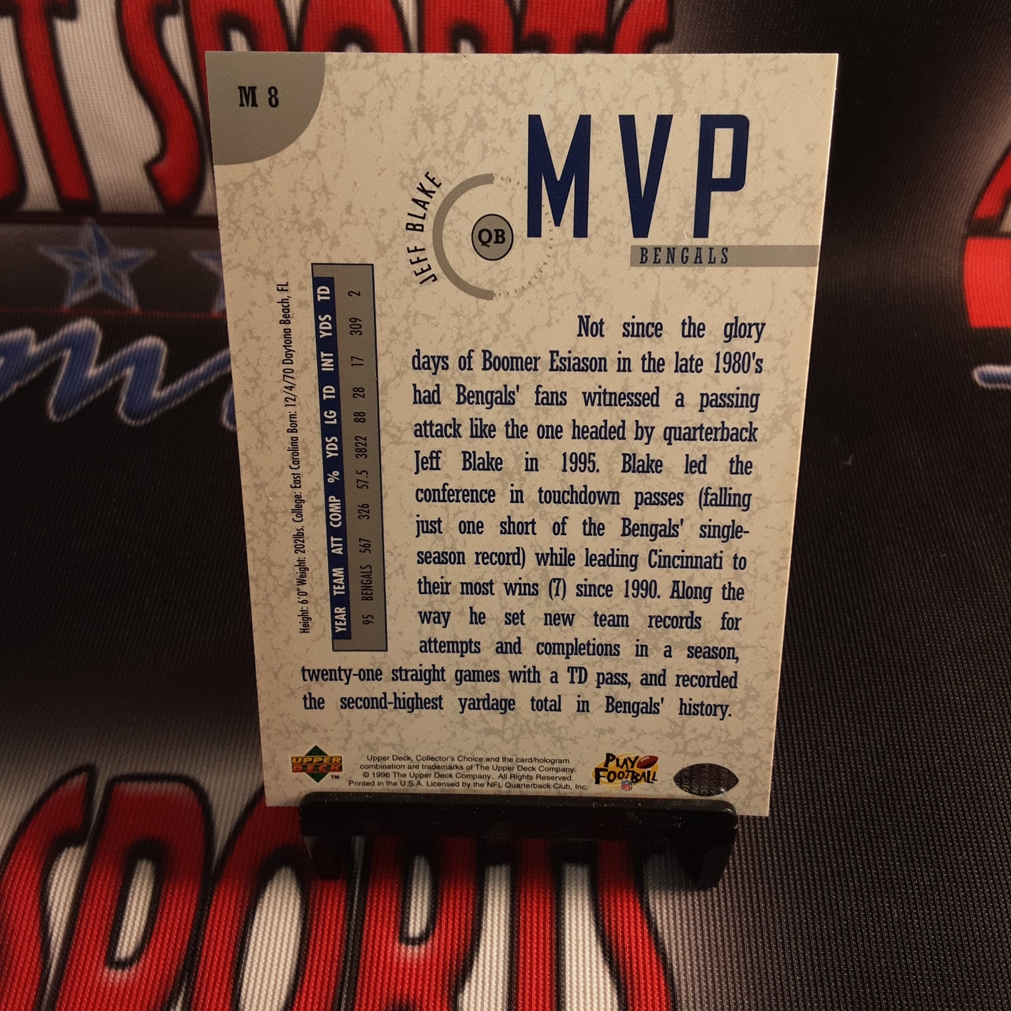 1996 Upper Deck MVP Collector's Choice Card #M8 Jeff Blake