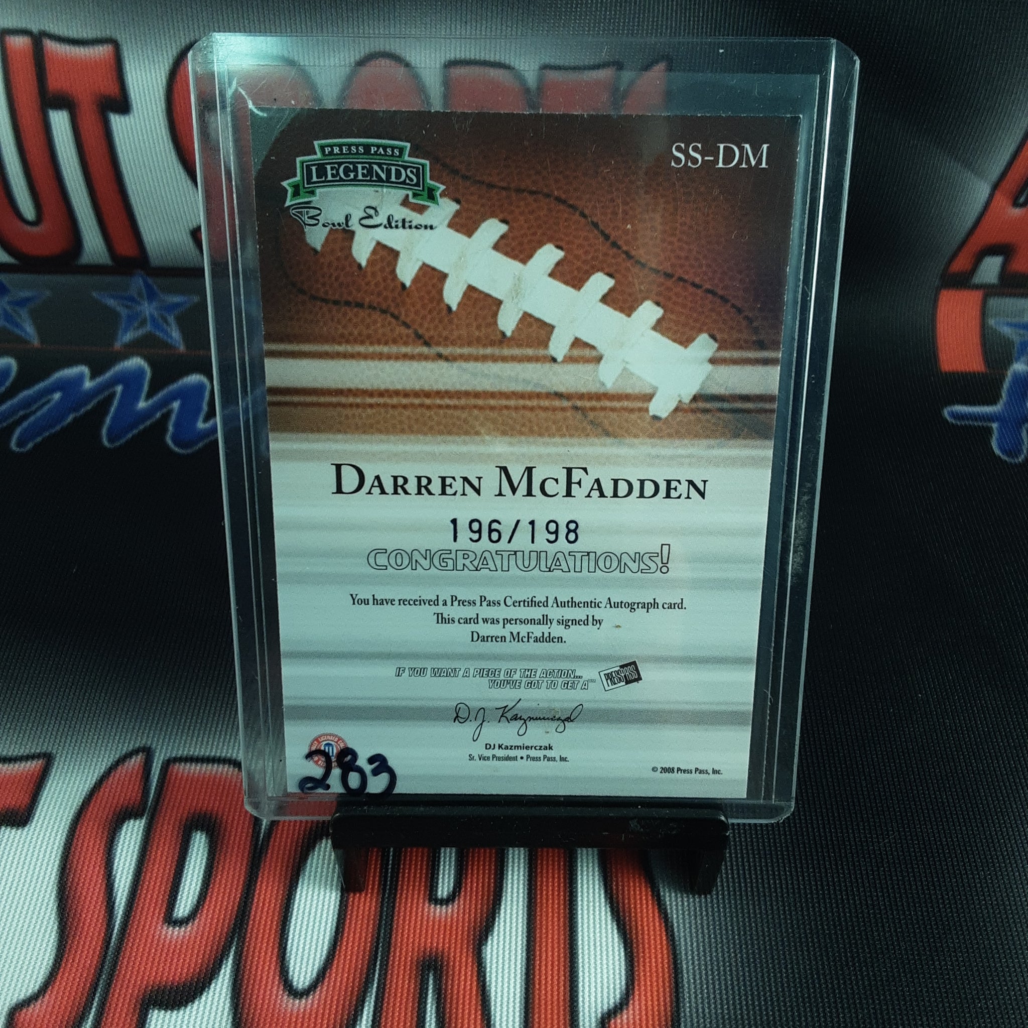 2008 Press Pass Sapphire Authentuc Autograph Card #SS-DM Darren Mcfadden Auto/198