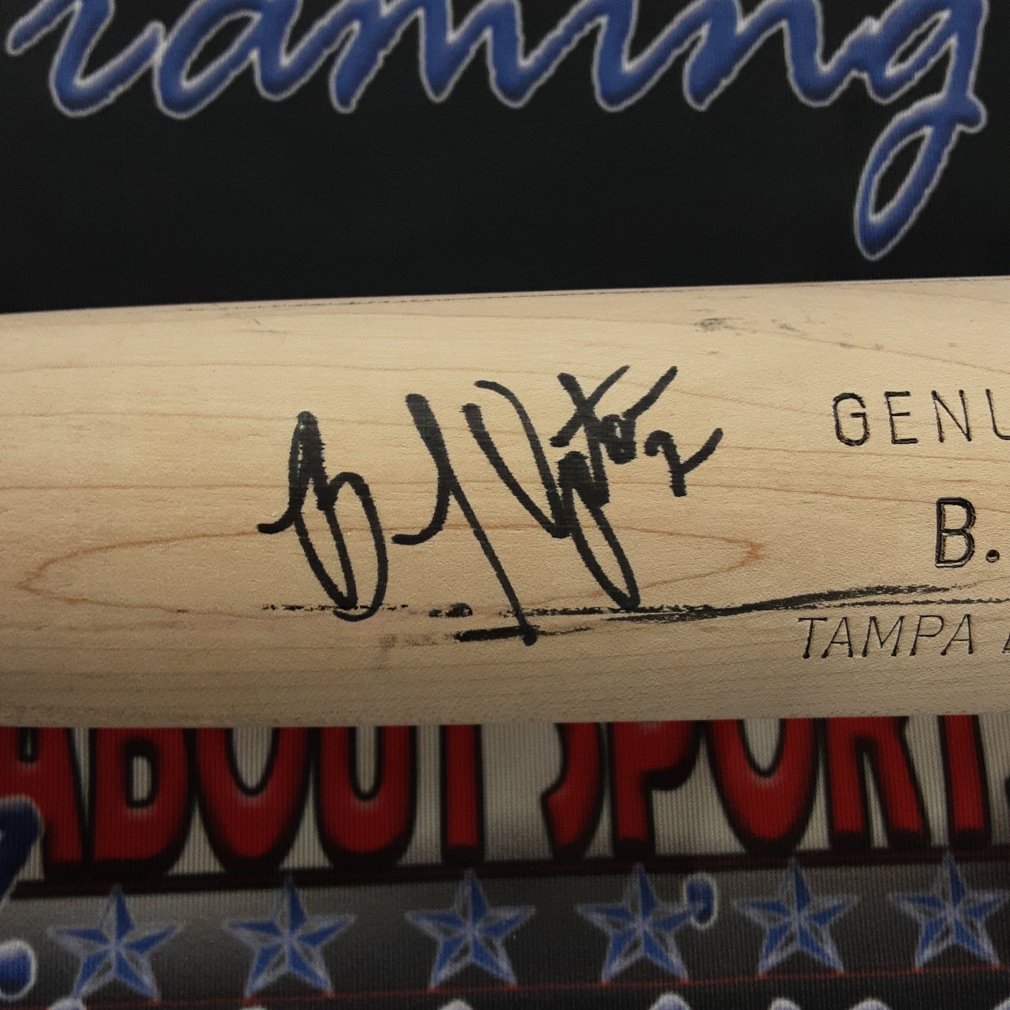 BJ Upton Authentic Signed Game Issued Baseball Bat Autographed JSA.