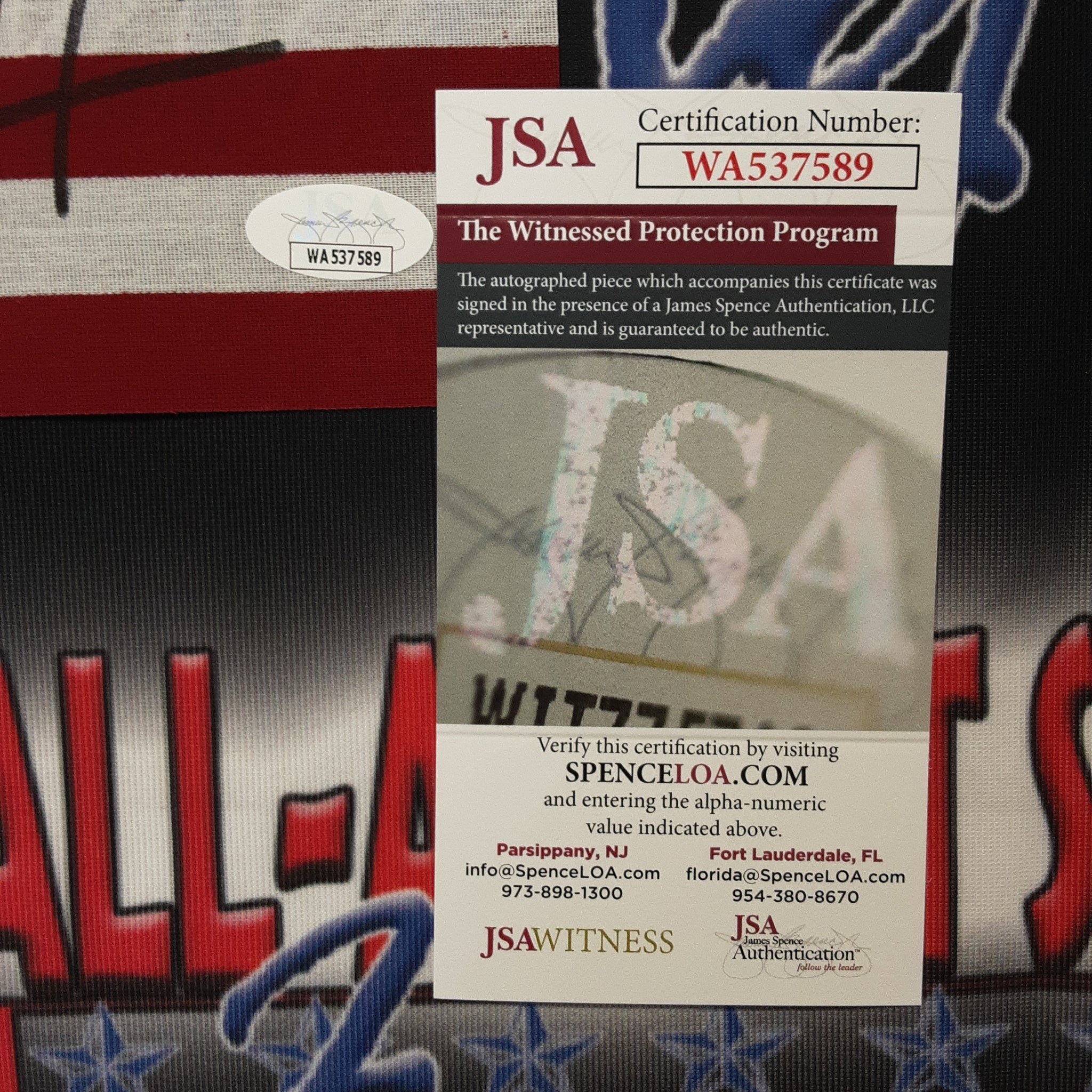 "Hacksaw" Jim Duggan Authentic Signed Autographed Mini American Flag with Inscription JSA