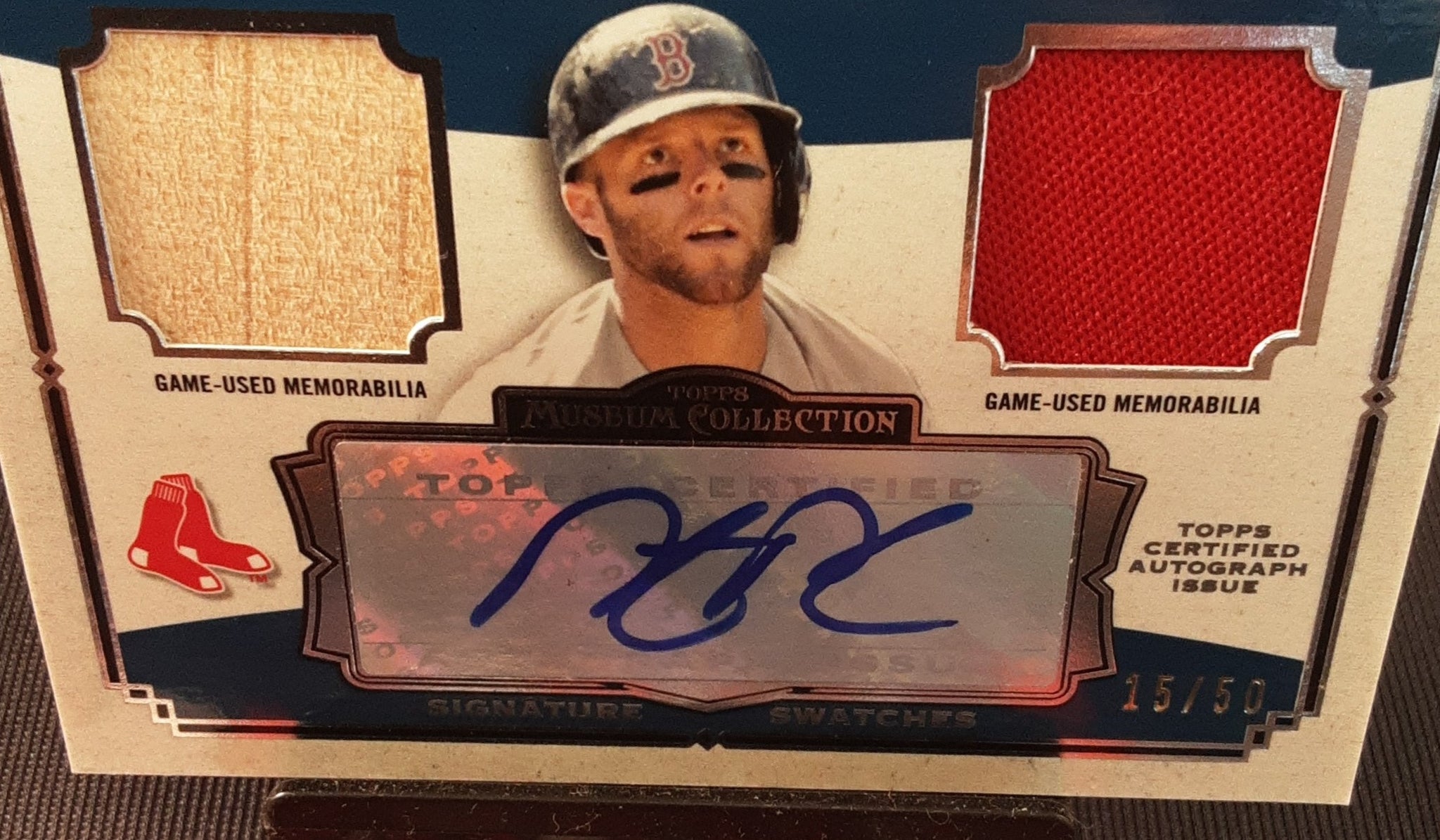 2013 Topps Musuem Collection Card #SSADR-DP Dustin Pedroia Auto/50