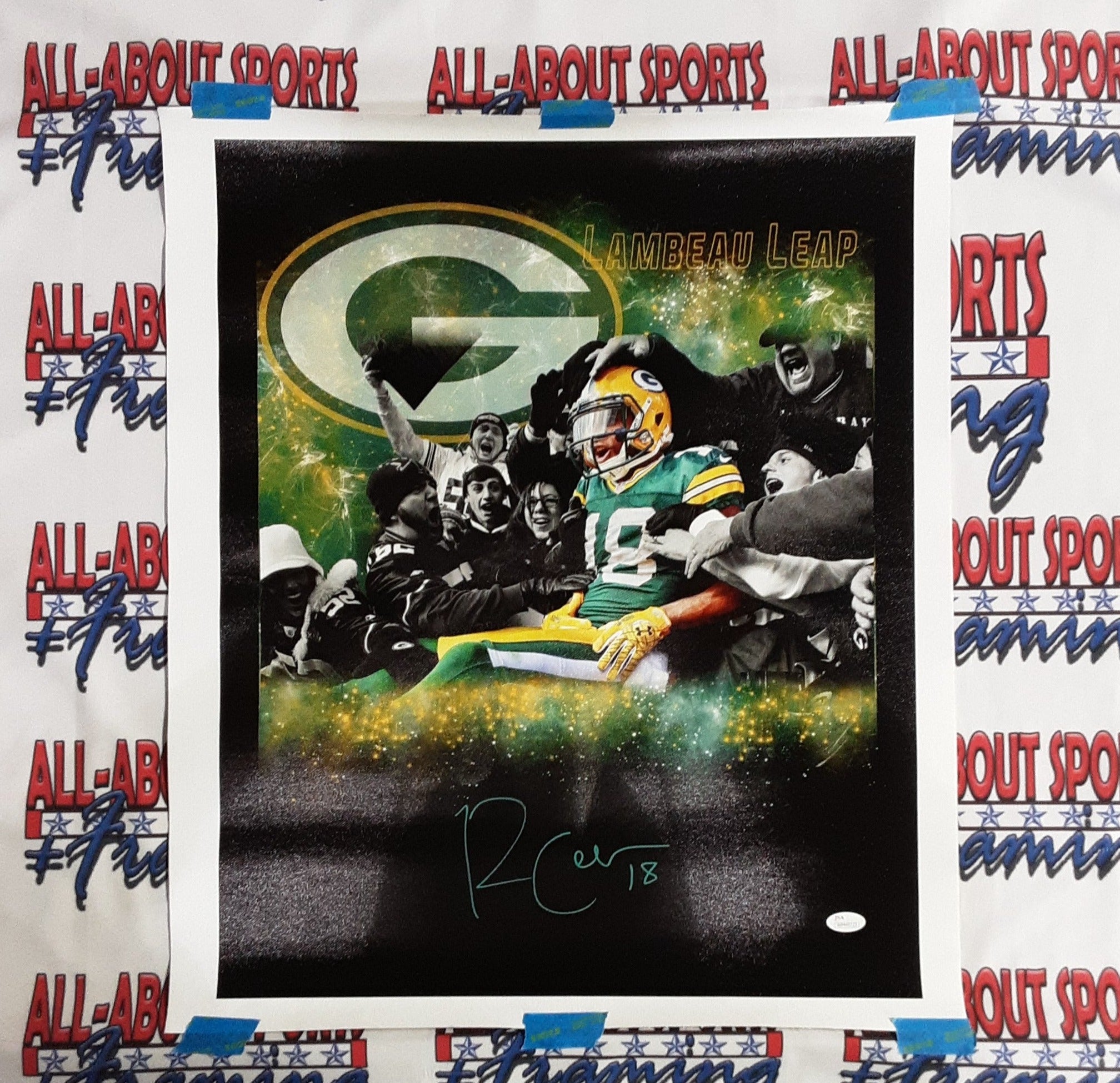 Randall Cobb Authentic Signed 16x20 Canvas Autographed JSA