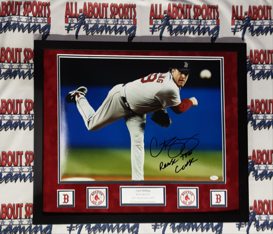 Curt Schilling Signed Framed Jersey JSA Autographed Boston Red Sox