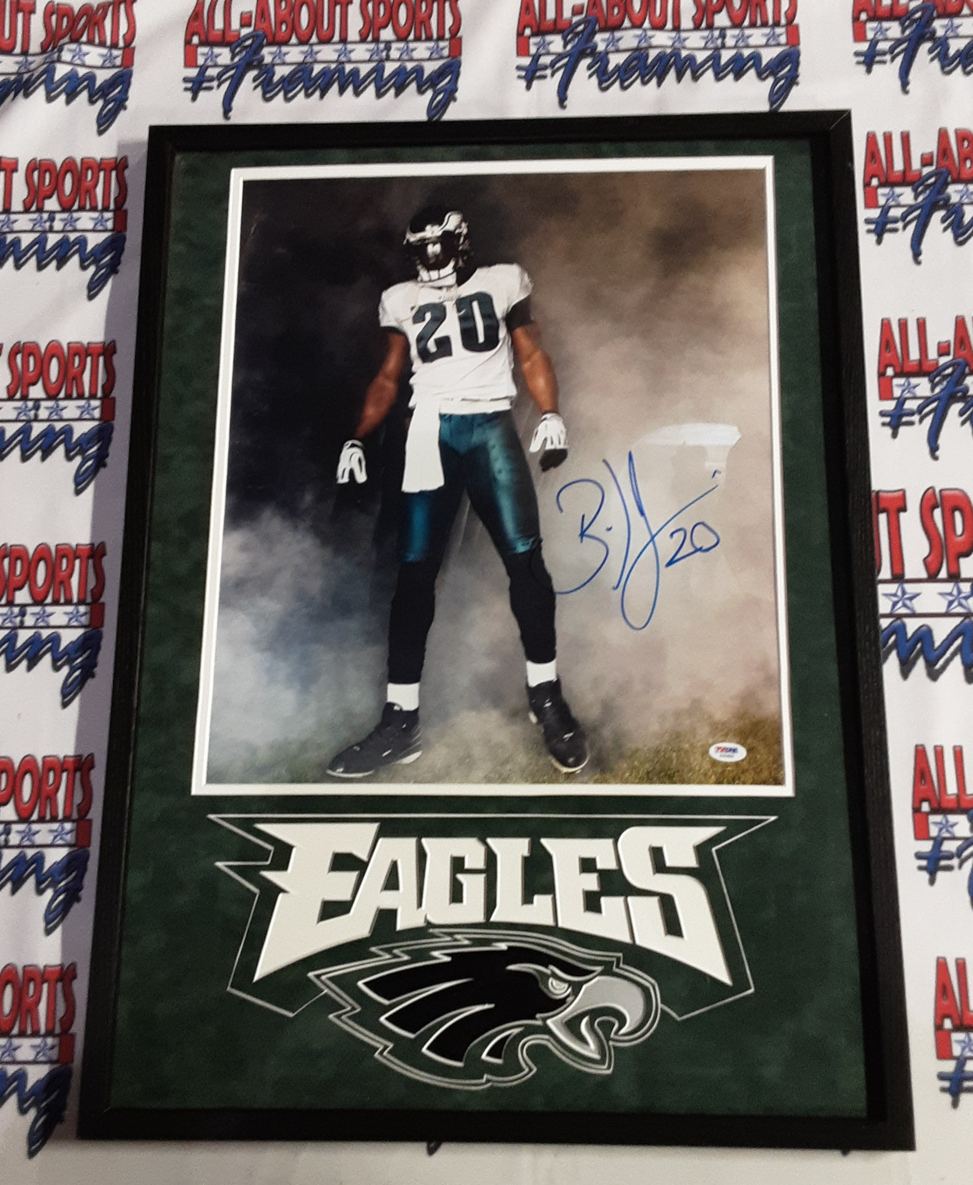 Brian Dawkins Signed 16x20 Philadelphia Eagles Black Jersey Photo