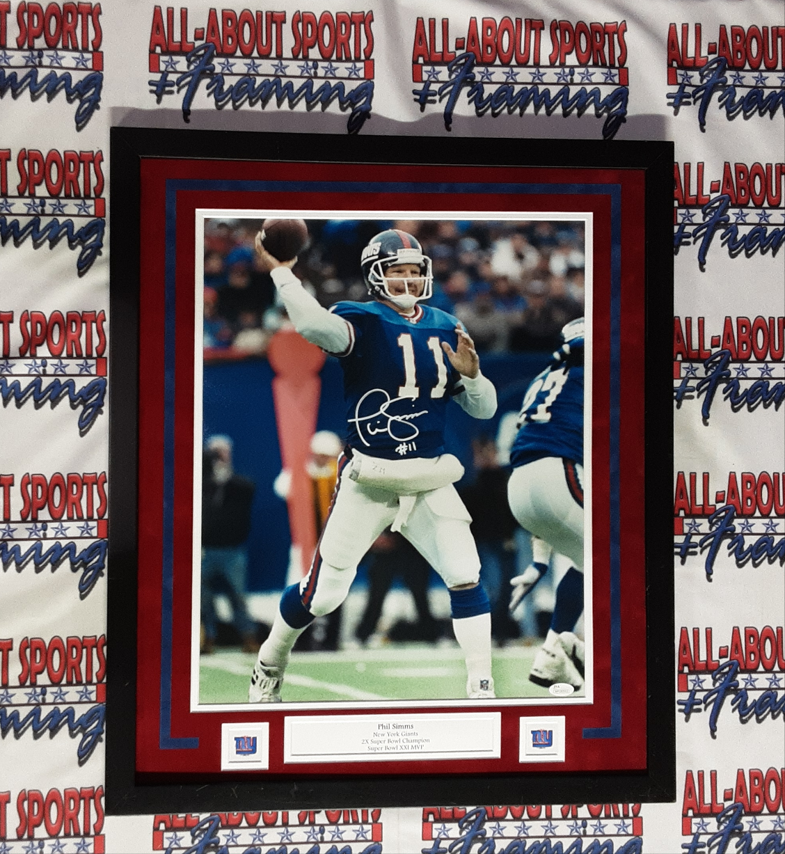 Phil Simms Authentic Signed Framed 16x20 Photo Autographed JSA