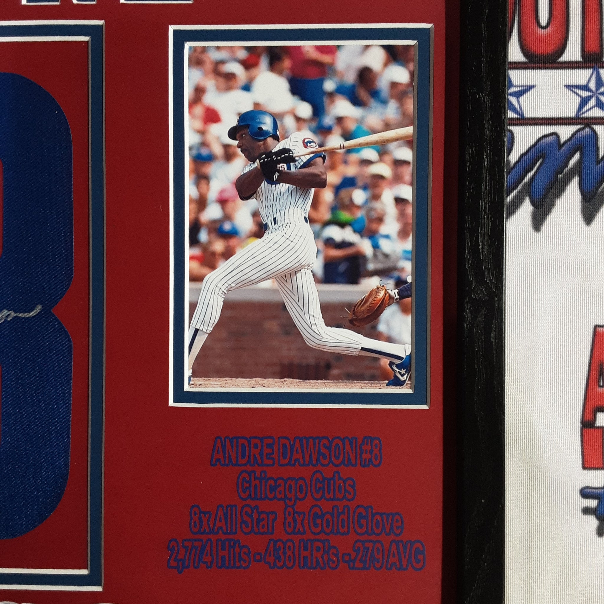 Andre Dawson Authentic Signed Framed Jersey Number Autographed JSA