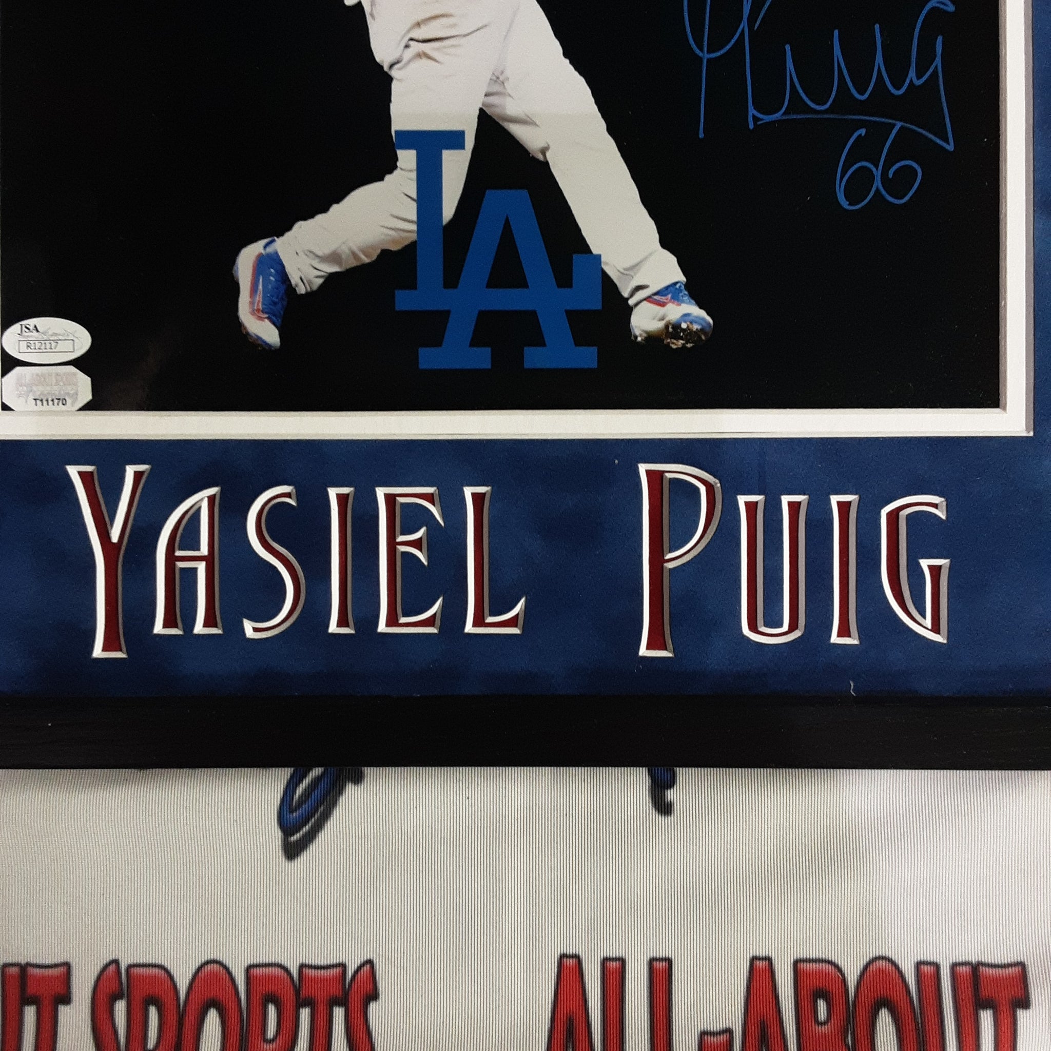 Yasiel Puig Authentic Signed Framed 11x14 Photo Autographed JSA-