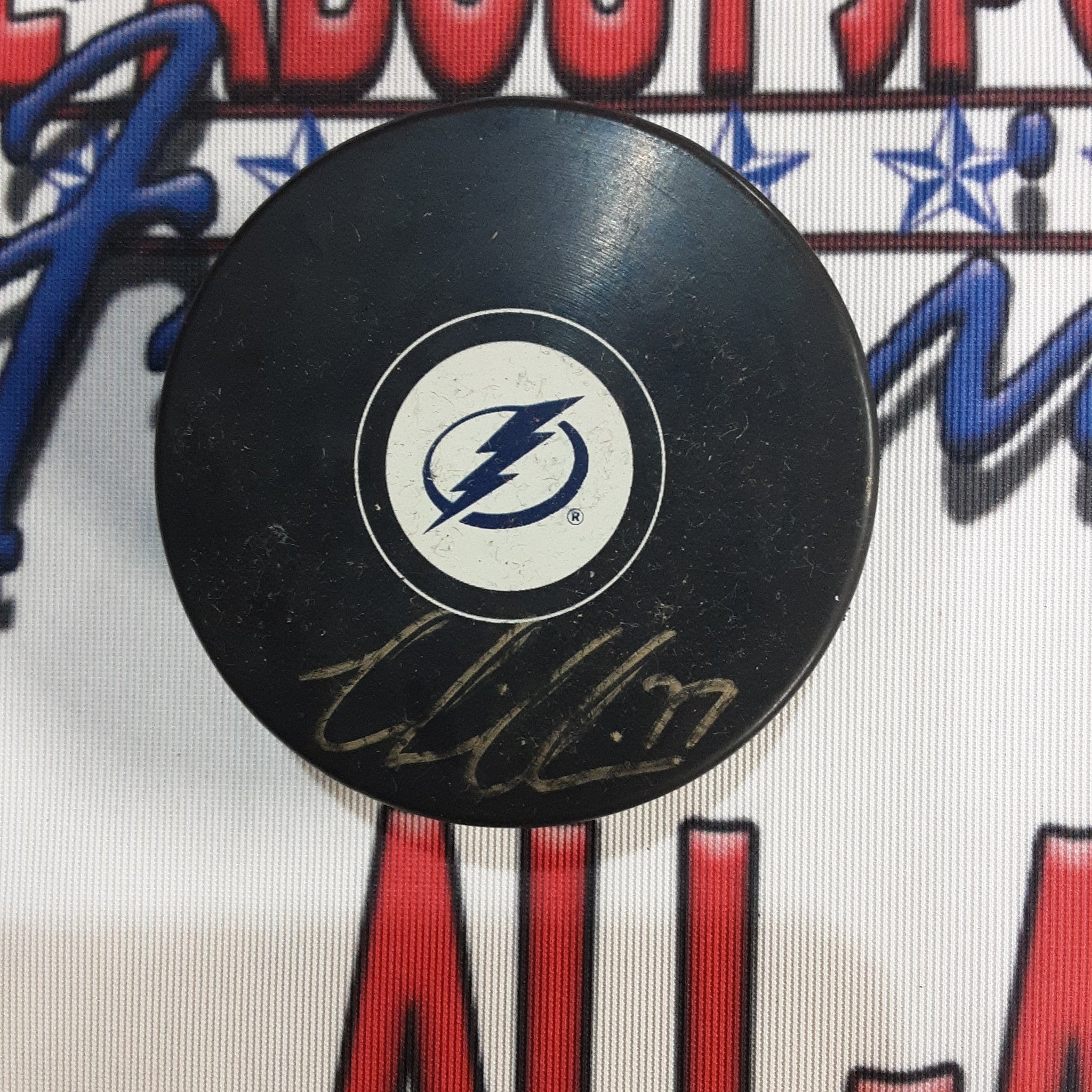 Victor Hedman Authentic Signed Puck Autographed JSA-