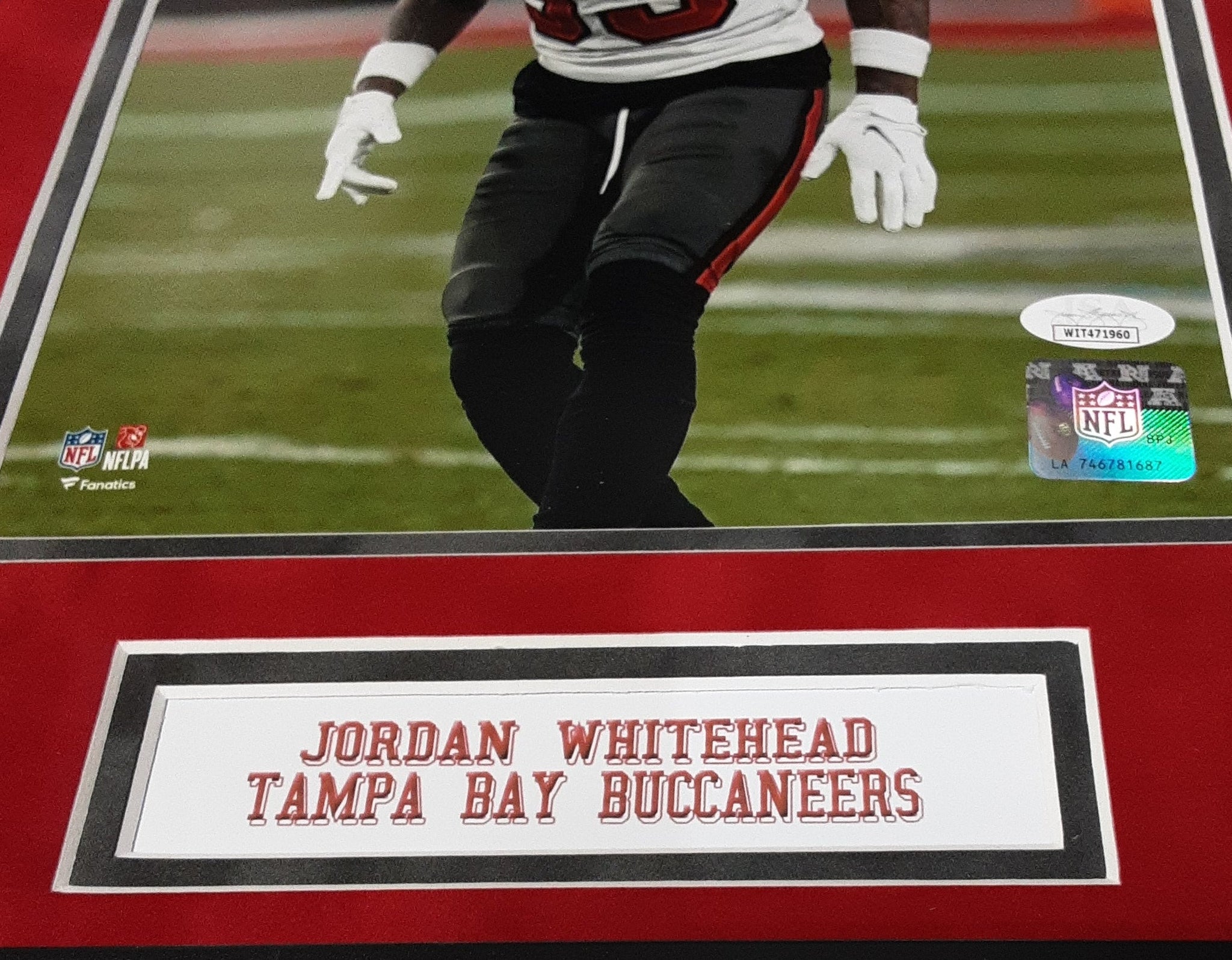 Jordan Whitehead Authentic Signed Framed 8x10 Photo Autographed JSA-