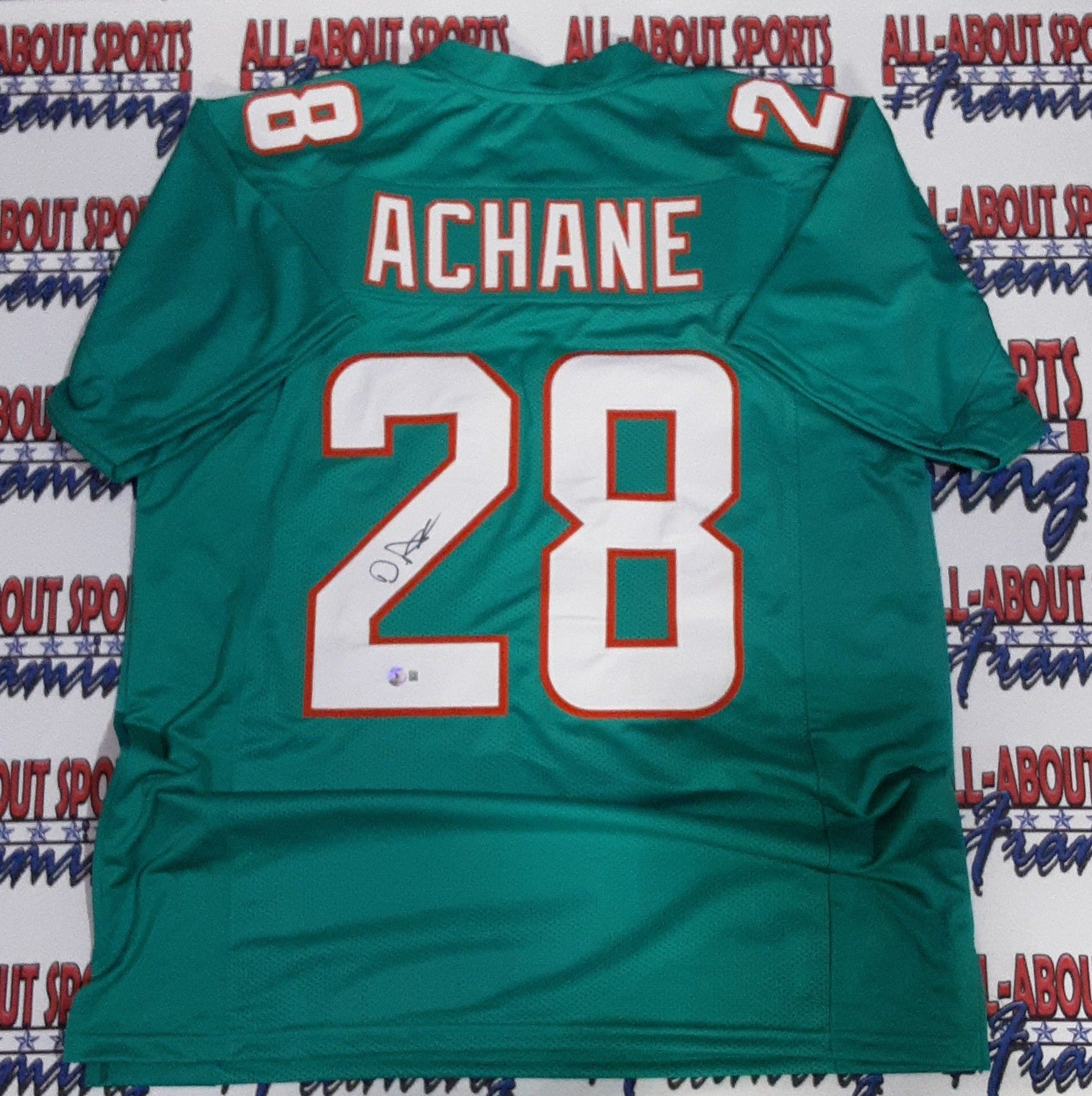 De'Von Achane Authentic Signed Pro Style Jersey Autographed Beckett-