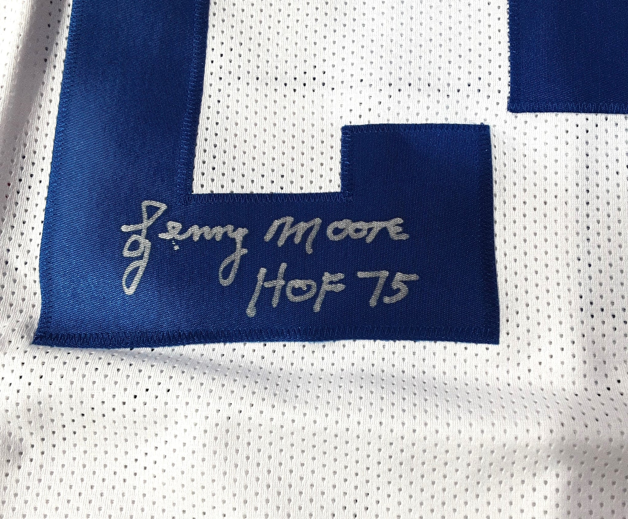 Lenny Moore Authentic Signed Pro Style Jersey Autographed with Inscription JSA-