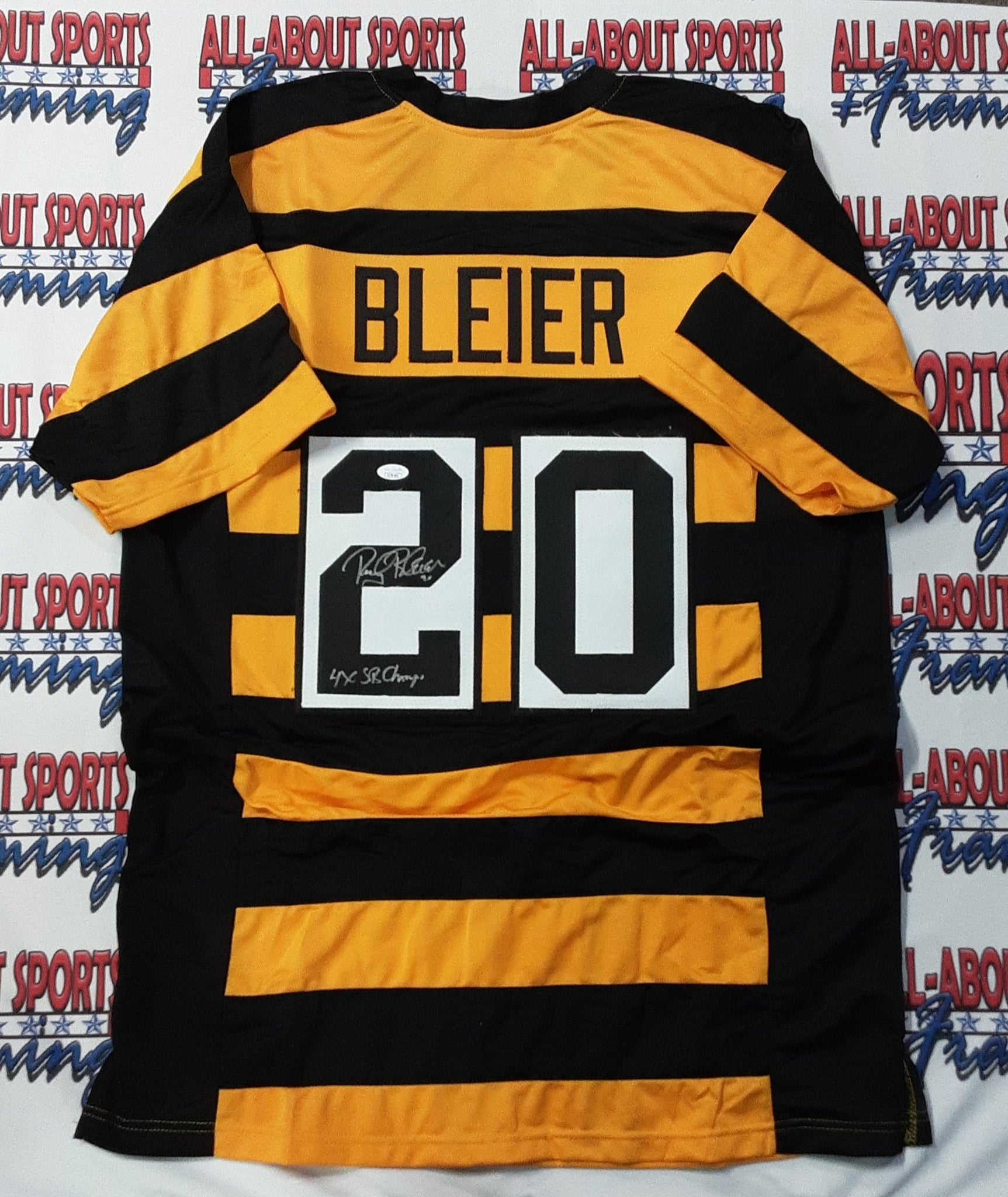 Rocky Bleier Authentic Signed Pro Style Jersey Autographed with Inscription JSA--