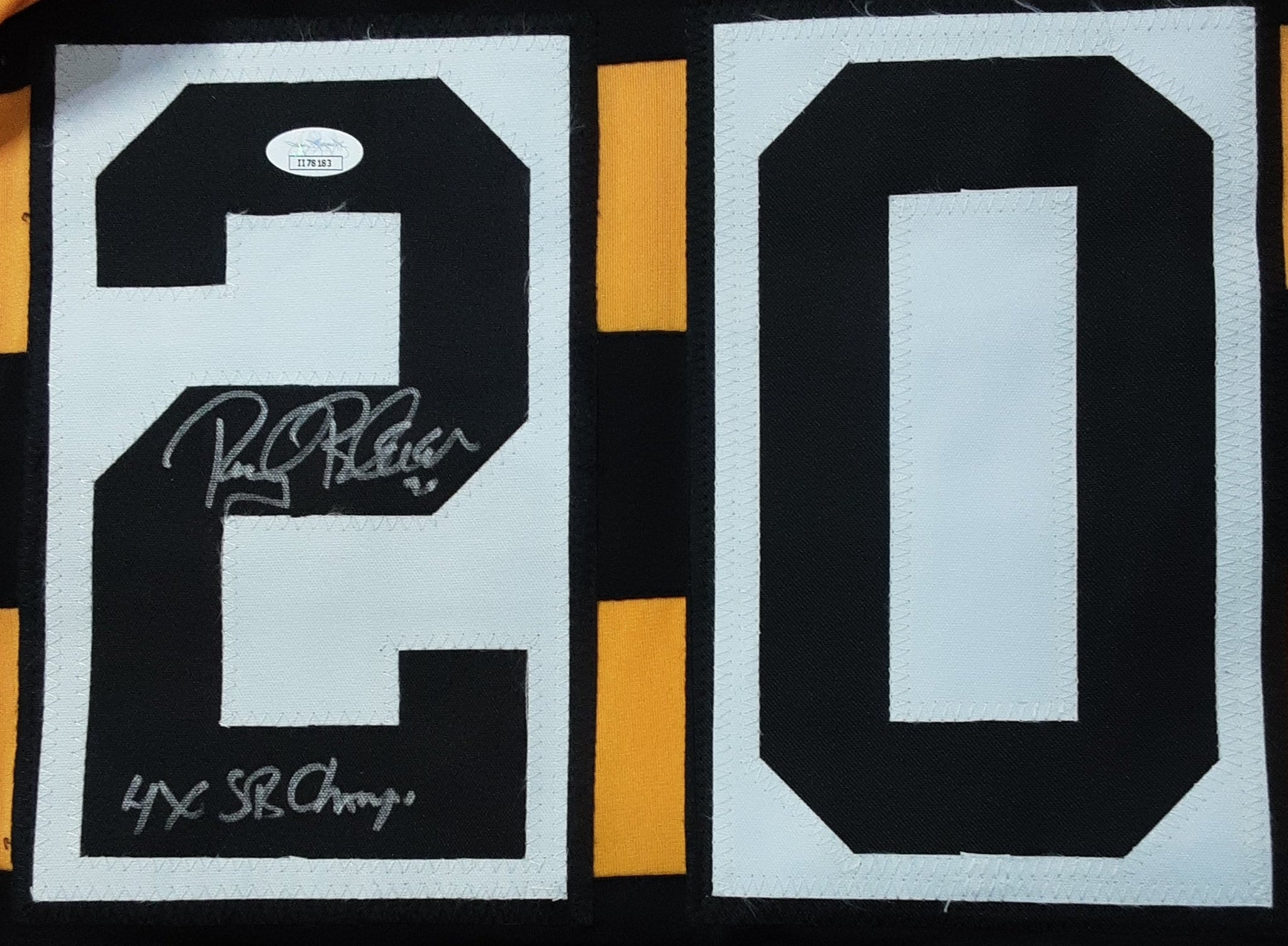 Rocky Bleier Authentic Signed Pro Style Jersey Autographed with Inscription JSA--