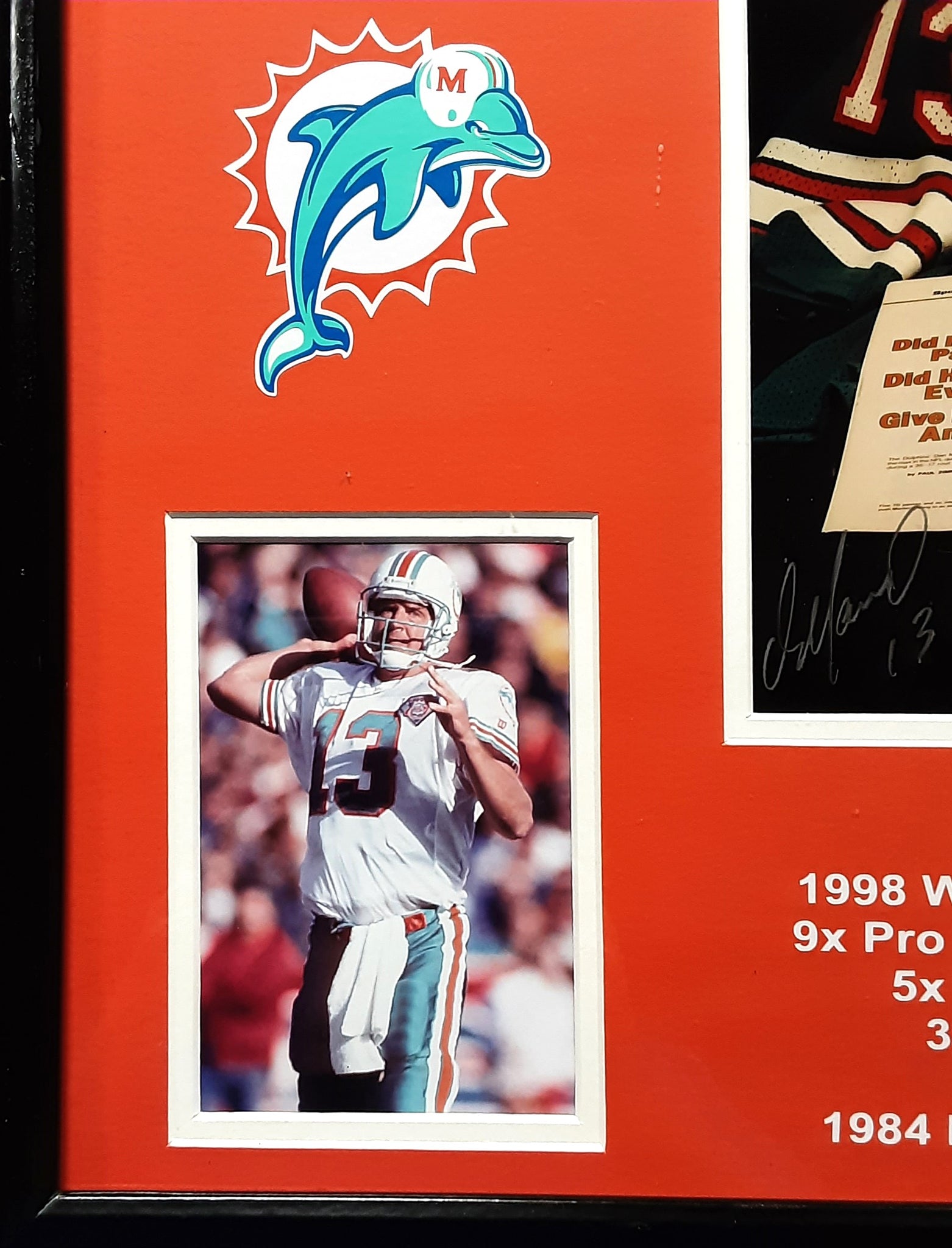 Dan Marino Authentic Signed Framed 16x20 Photo Autographed JSA-