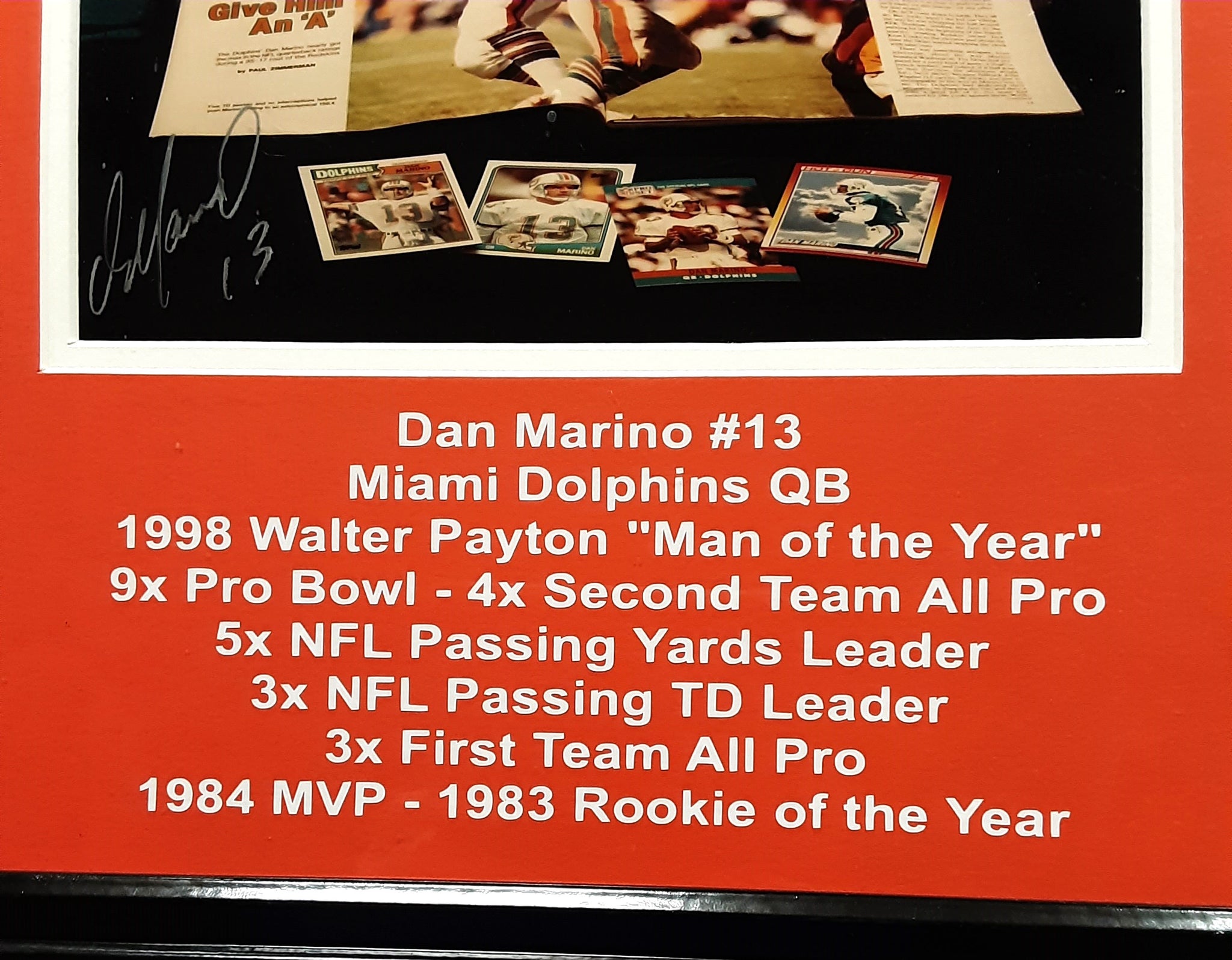 Dan Marino Authentic Signed Framed 16x20 Photo Autographed JSA-