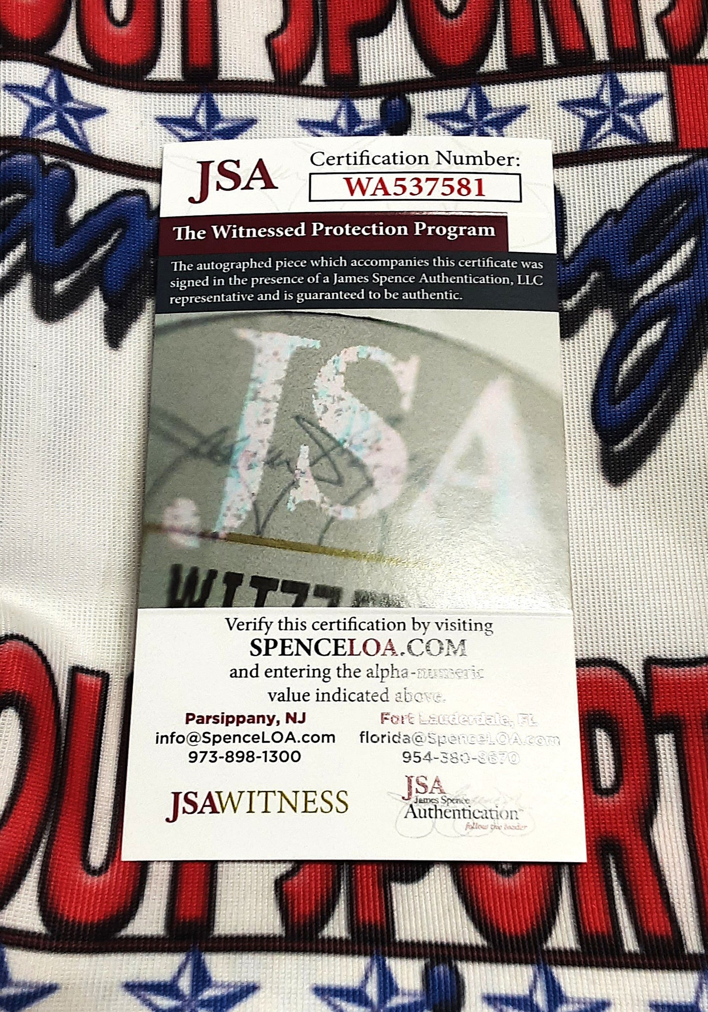 "Hacksaw" Jim Duggan Authentic Signed Framed Autographed Mini American Flag with Inscription JSA