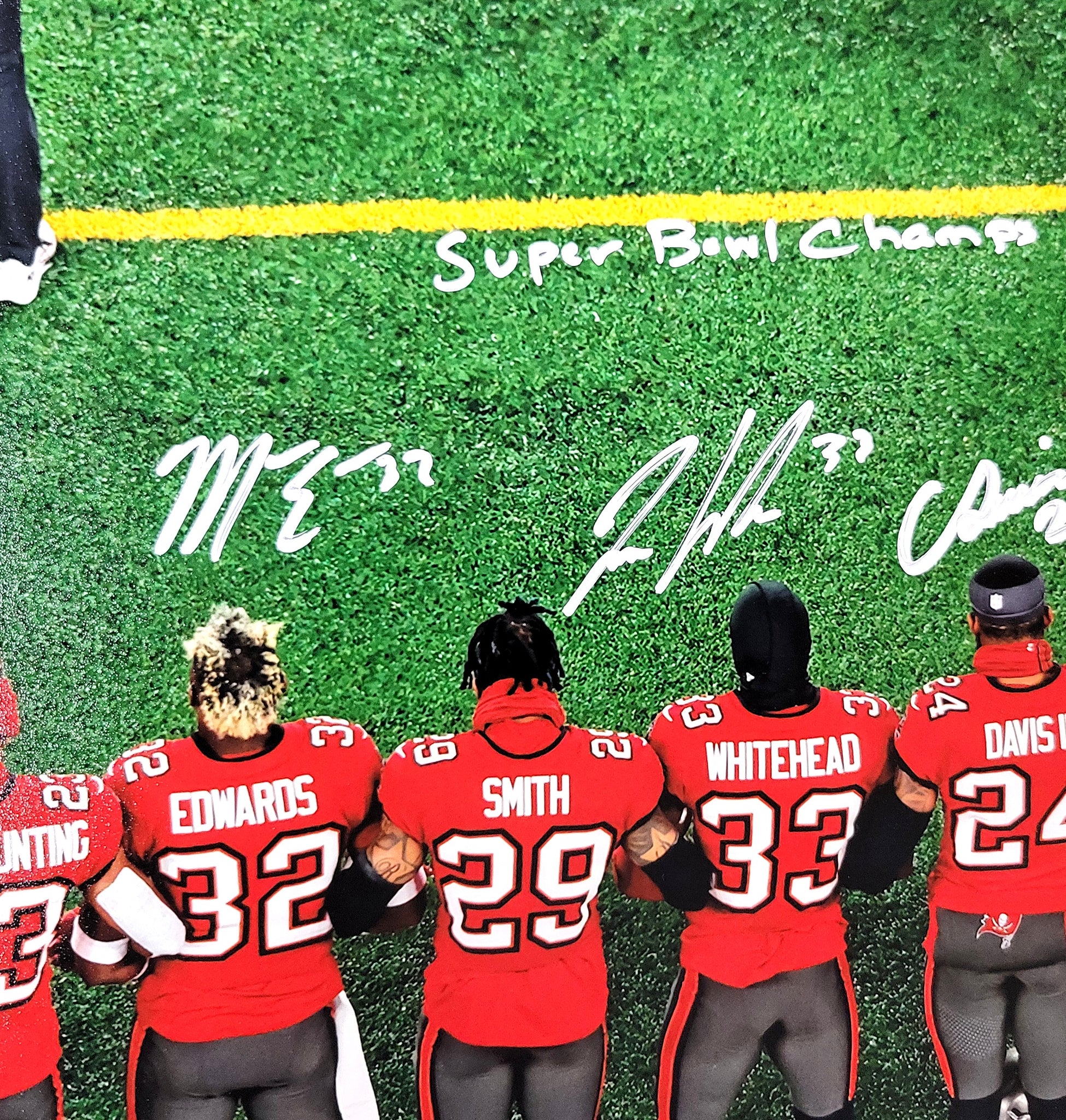 Jamel Dean, Mike Edwards, Antoine Winfield Jr., Carlton Davis, Jordan Whitehead, Sean Murphy-Bunting Authentic Signed Framed 11x14 Photo Autographed JSA
