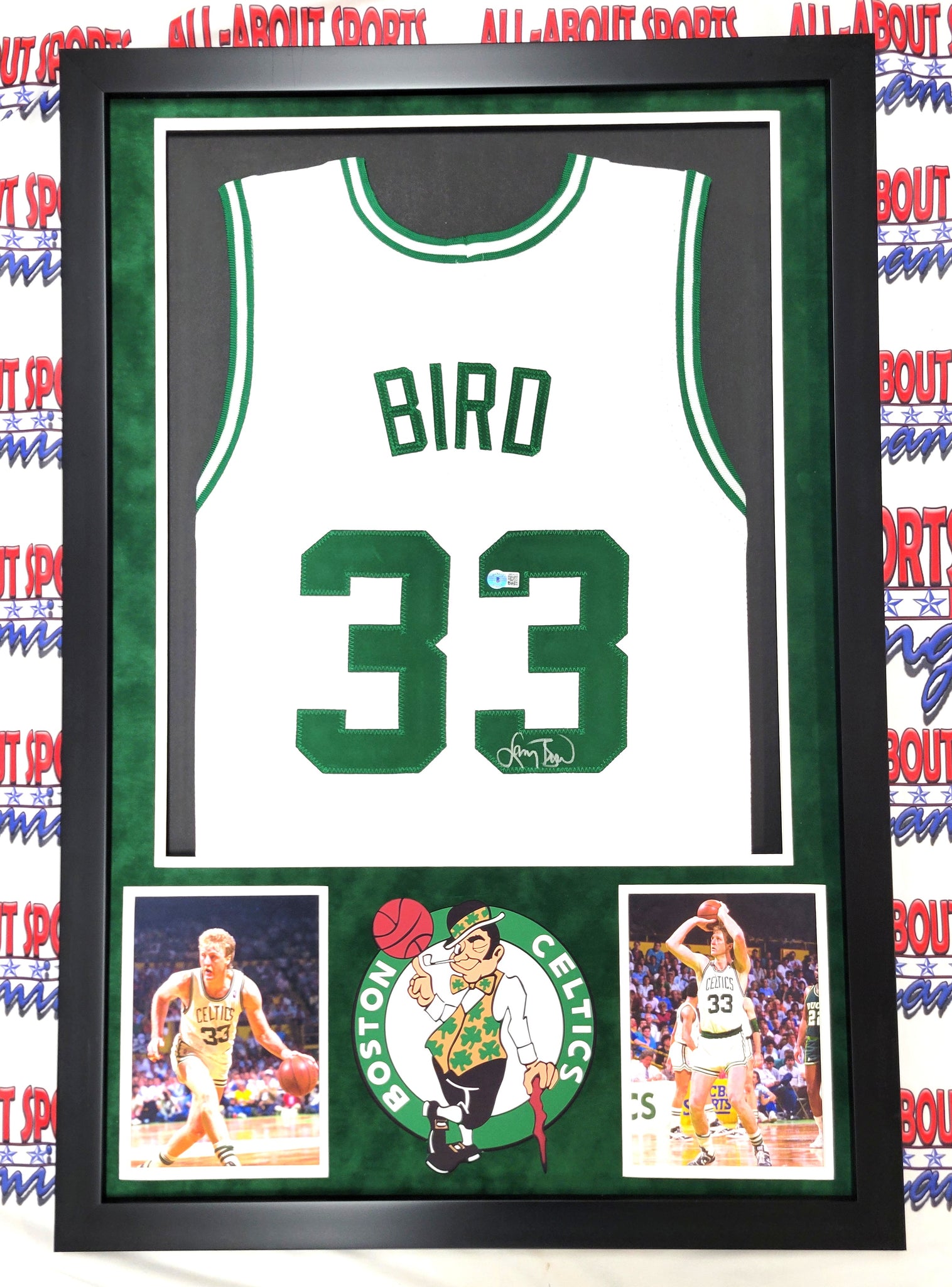Larry Bird Authentic Signed Pro Style Framed Jersey Autographed Beckett