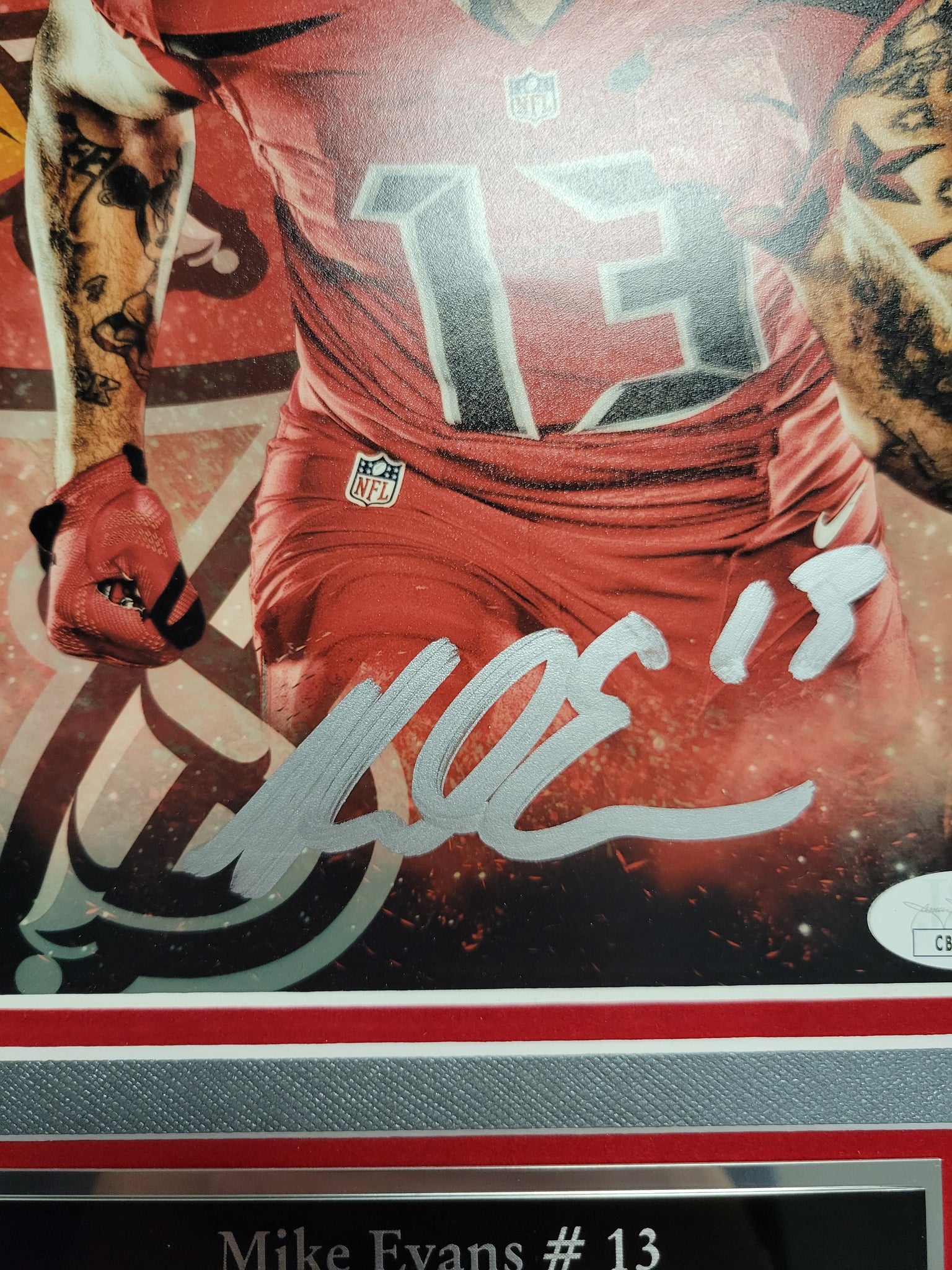 Mike Evans Authentic Signed Framed 8x10 Photo Autographed JSA