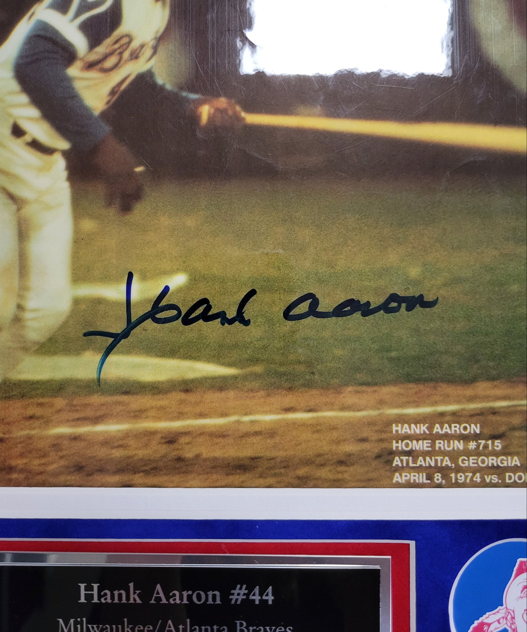 Hank Aaron Authentic Signed Framed 8x10 Photo Autographed JSA