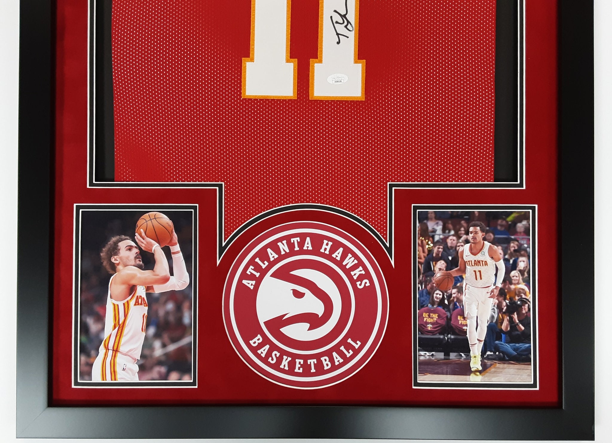 Trae Young Authentic Signed Pro Style Framed Jersey Autographed JSA