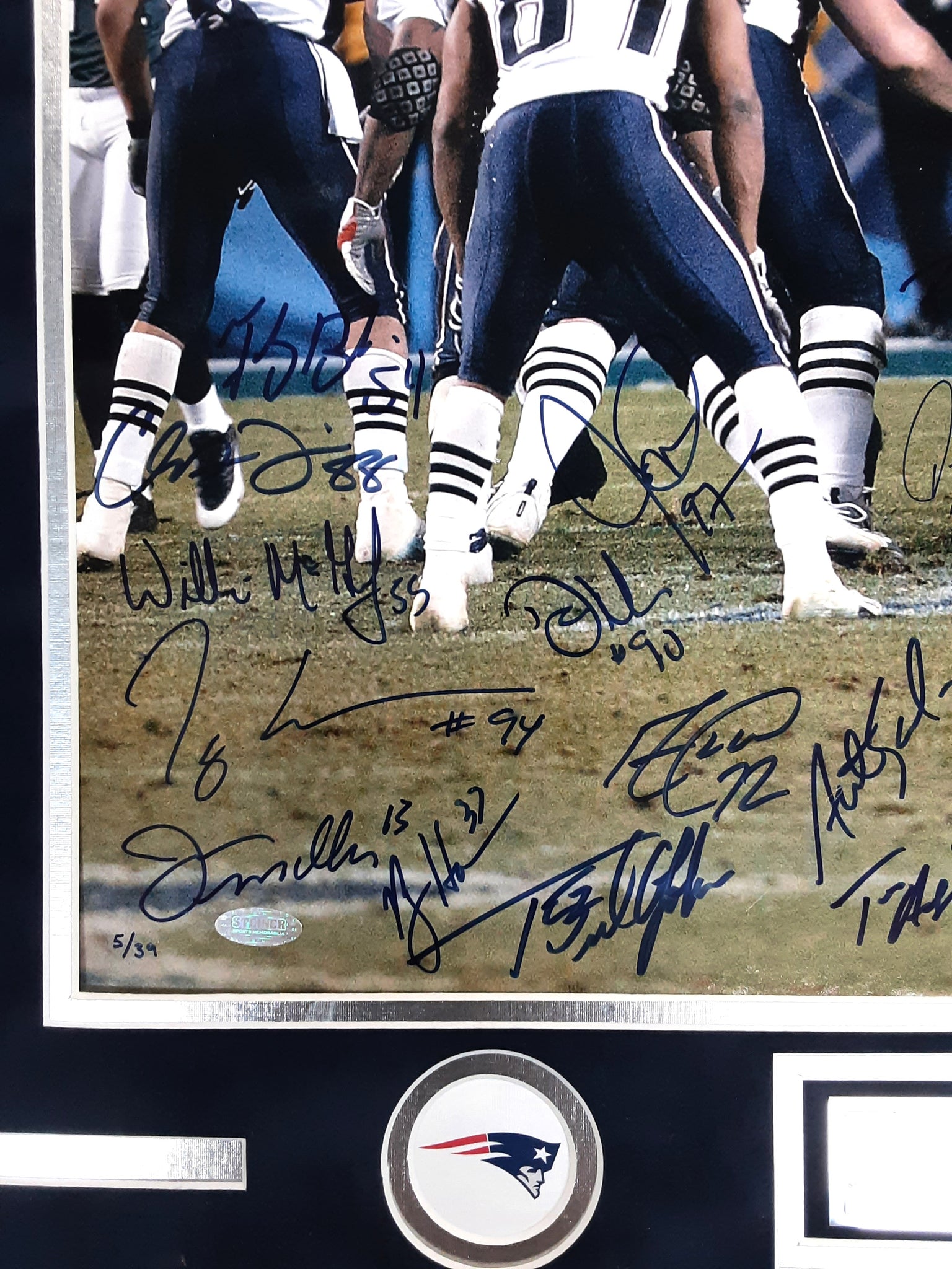 Tom Brady Super Bowl XXXIX Champions Team Signed Ltd. Edition 5 of 39 Framed 16x20 Photo Autographed JSA LOA