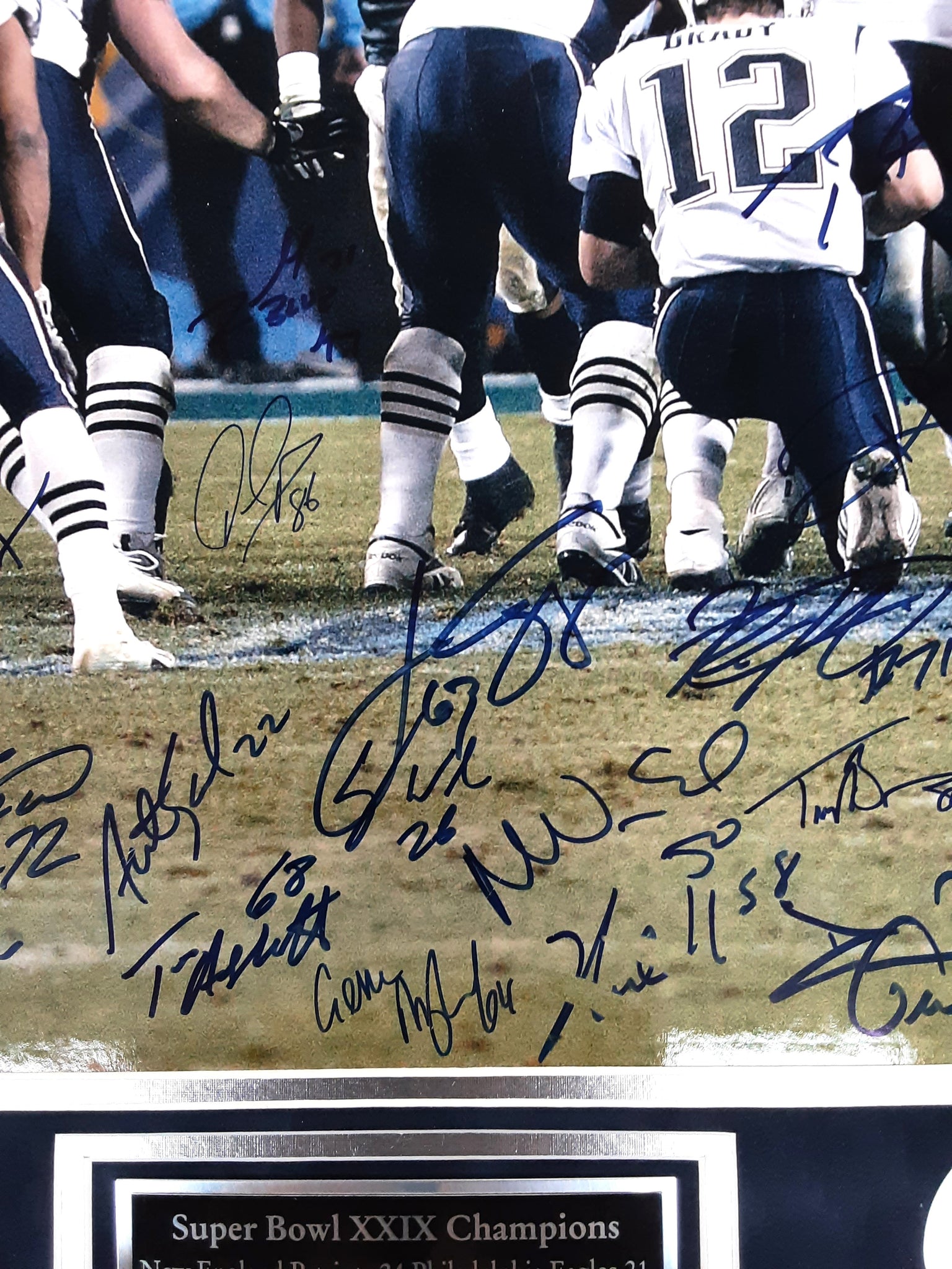 Tom Brady Super Bowl XXXIX Champions Team Signed Ltd. Edition 5 of 39 Framed 16x20 Photo Autographed JSA LOA