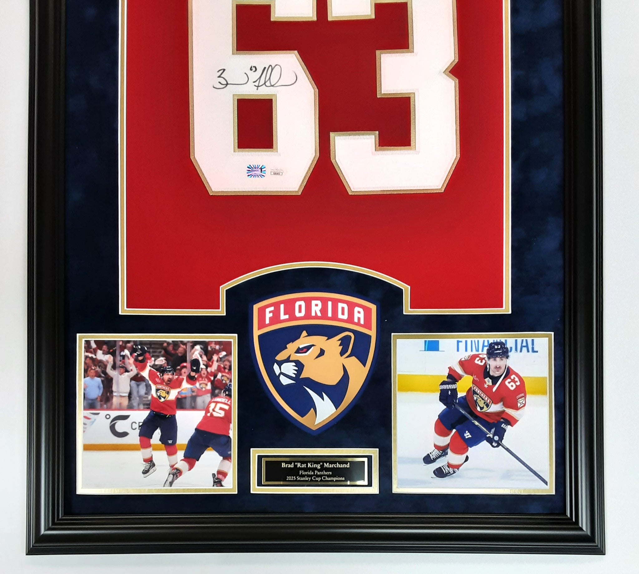 Brad Marchand Authentic Signed Pro Style Framed Swatch Autographed JSA