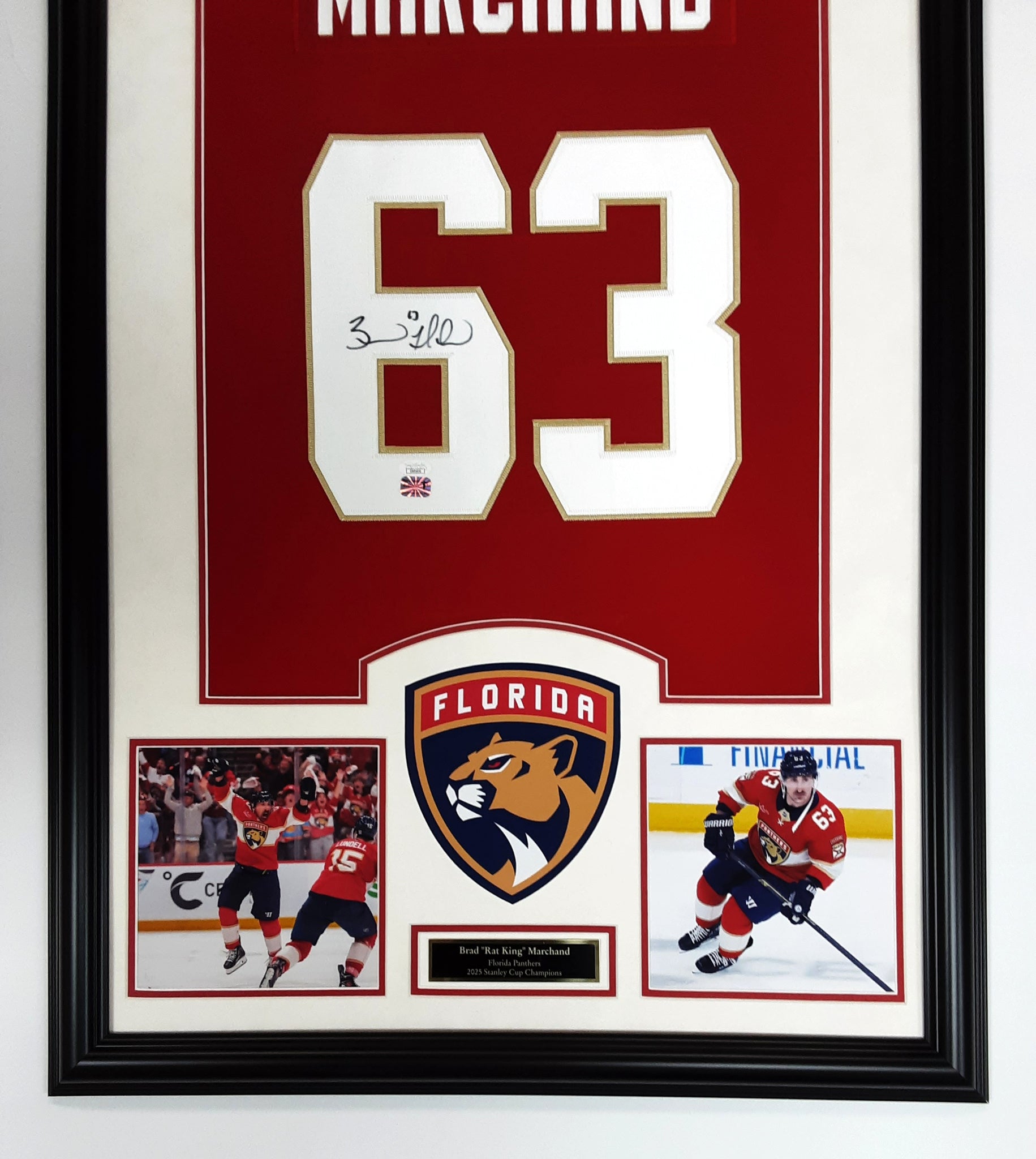 Brad Marchand Authentic Signed Pro Style Framed Swatch Autographed JSA