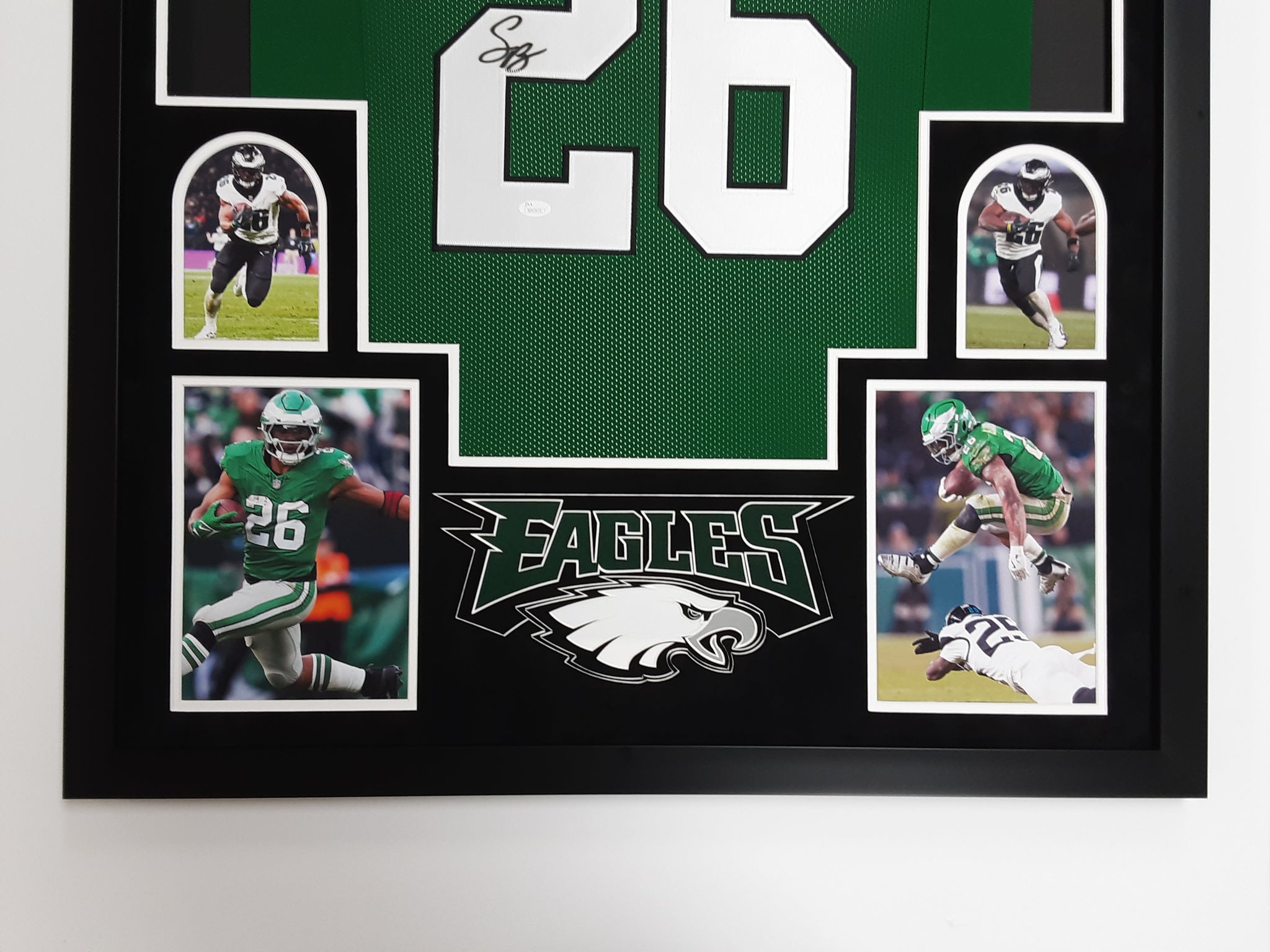 Saquon Barkley Authentic Signed Pro Style Framed Jersey Autographed JSA R1