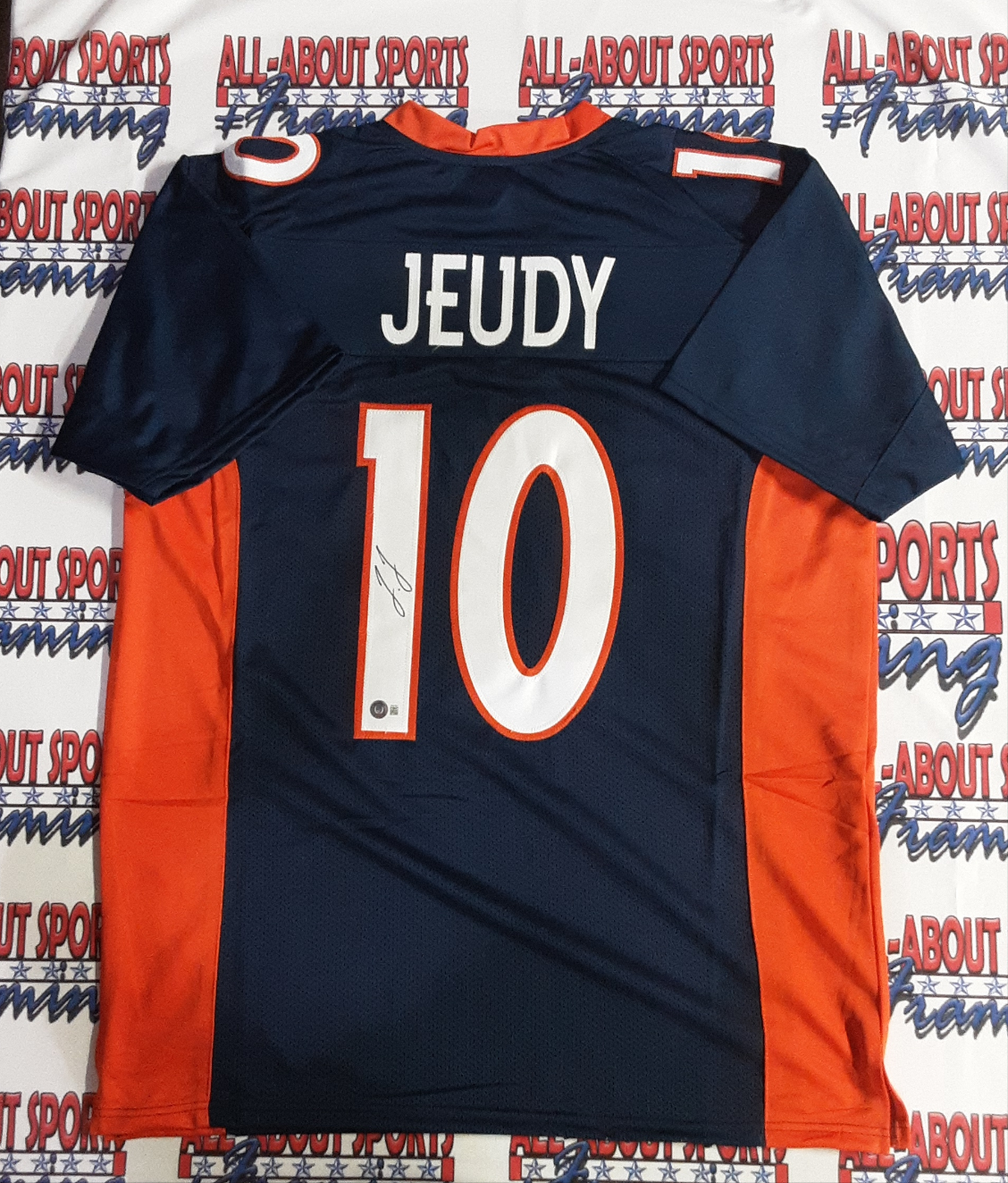 Denver Broncos Jerry Jeudy Autographed Pro Style Blue Jersey JSA