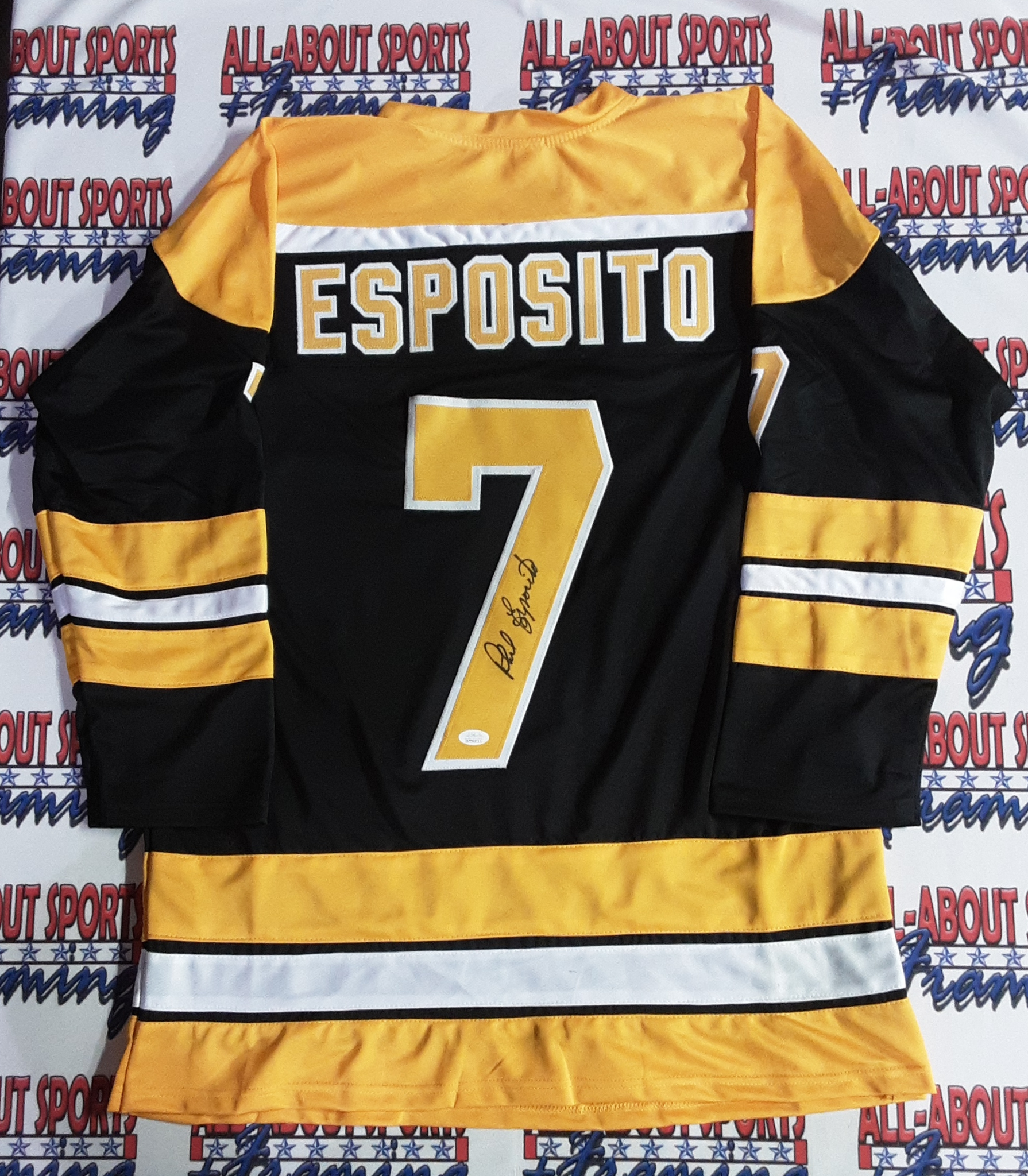 Framed Boston Bruins Phil Esposito Autographed Signed Jersey Jsa