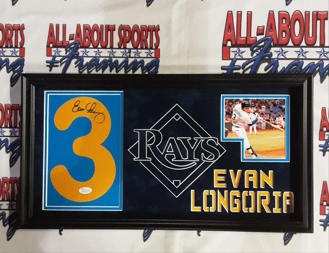 Evan Longoria Authentic Signed Number Framed 10x20 Collage Autographed