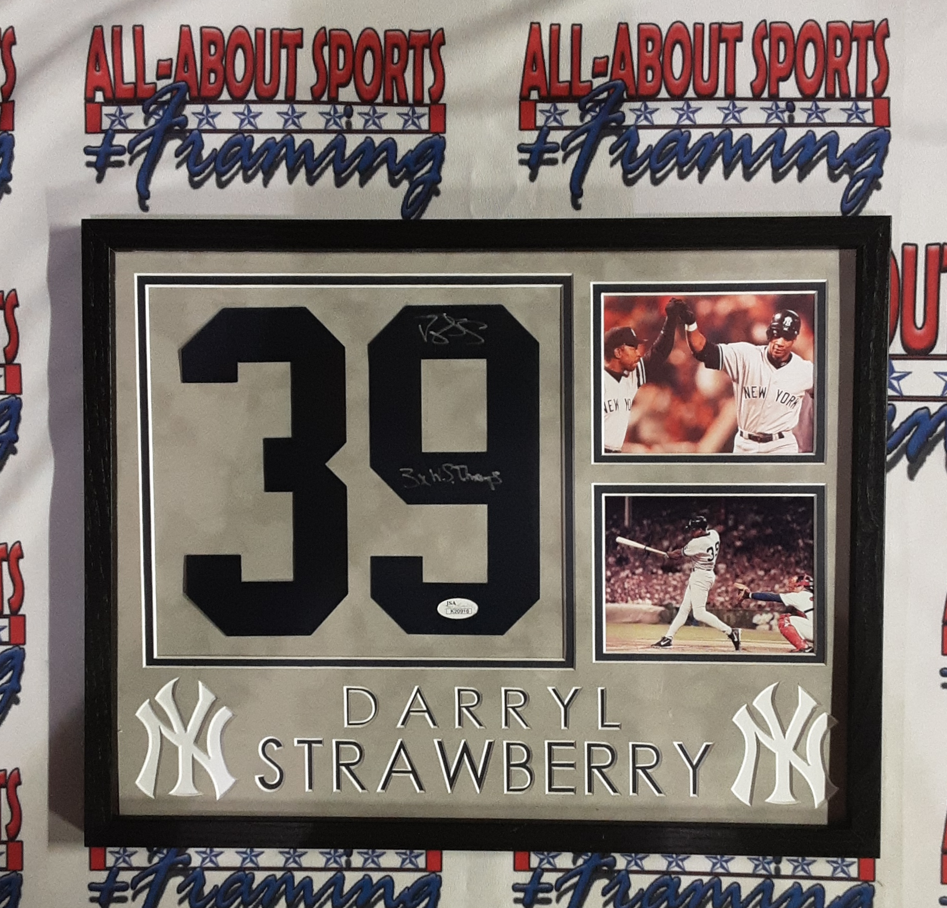 Darryl Strawberry Authentic Signed Number Framed 16x20 Collage Autographed JSA