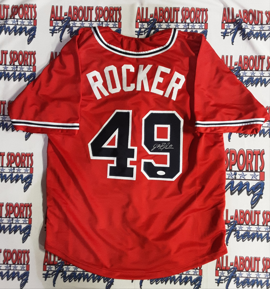 JOHN ROCKER AUTOGRAPH SIGNED WHITE BRAVES BASEBALL JERSEY INCLUDES JSA