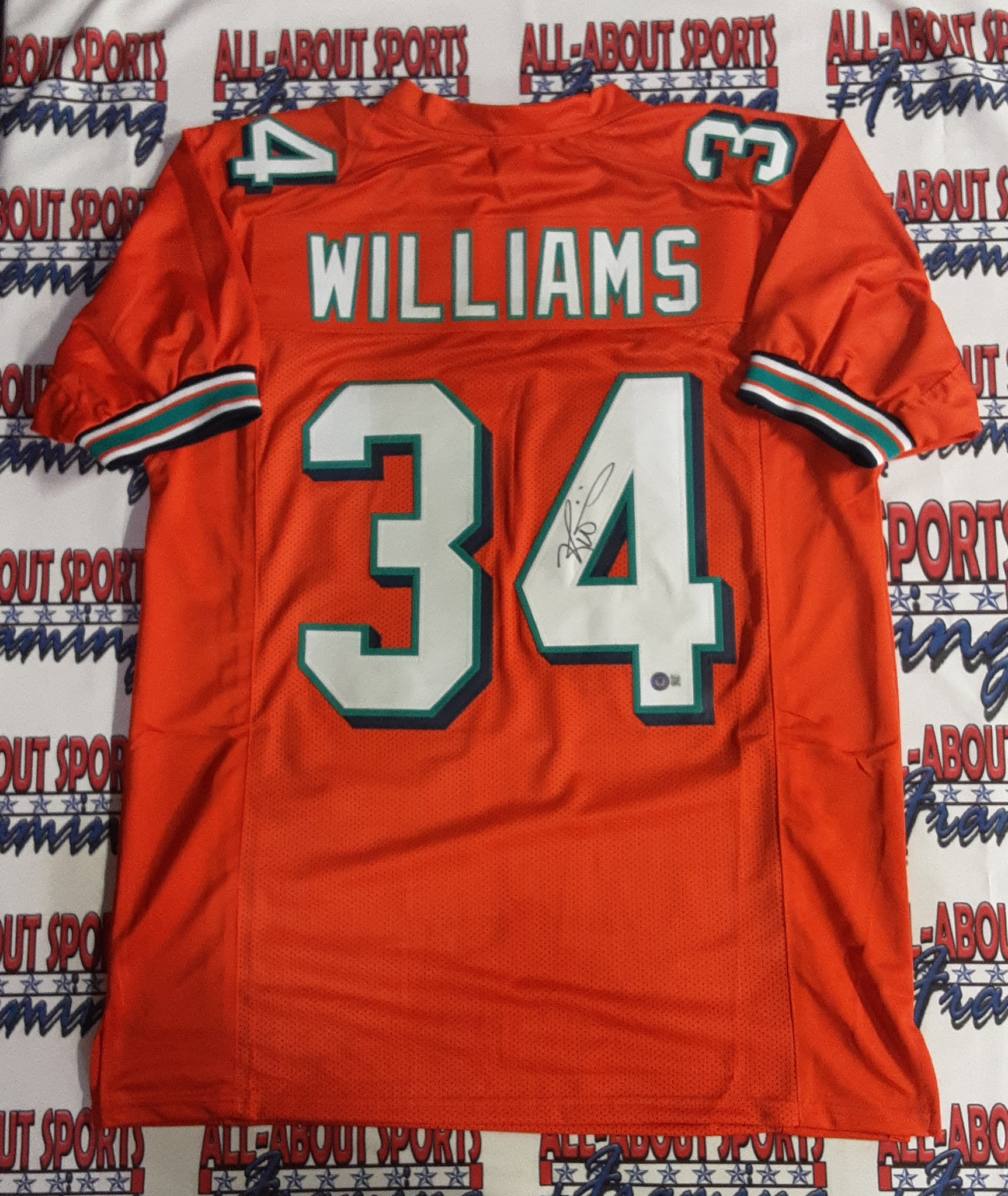 Ricky Williams Authentic Signed Pro Style Jersey Autographed Beckett-