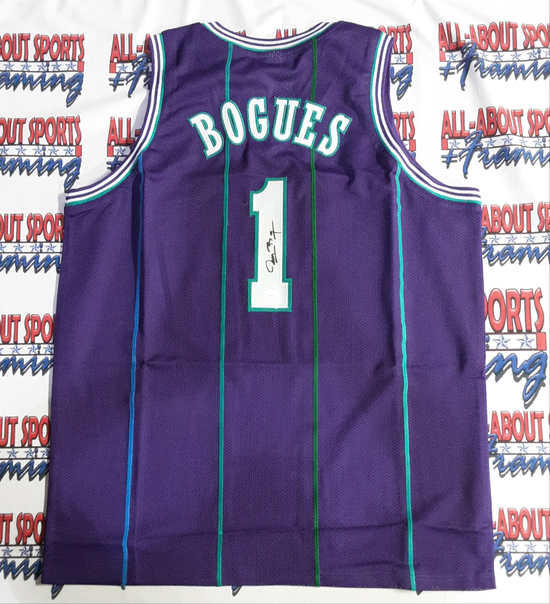 Muggsy Bogues Signed Charlotte Pro Blue Basketball Jersey (JSA)