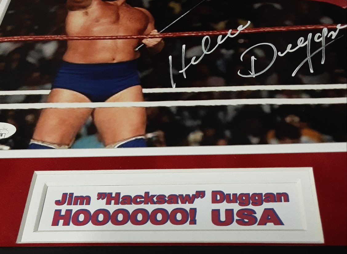 "Hacksaw" Jim Duggan Authentic Signed Framed 8x10 Photo Autographed JSA