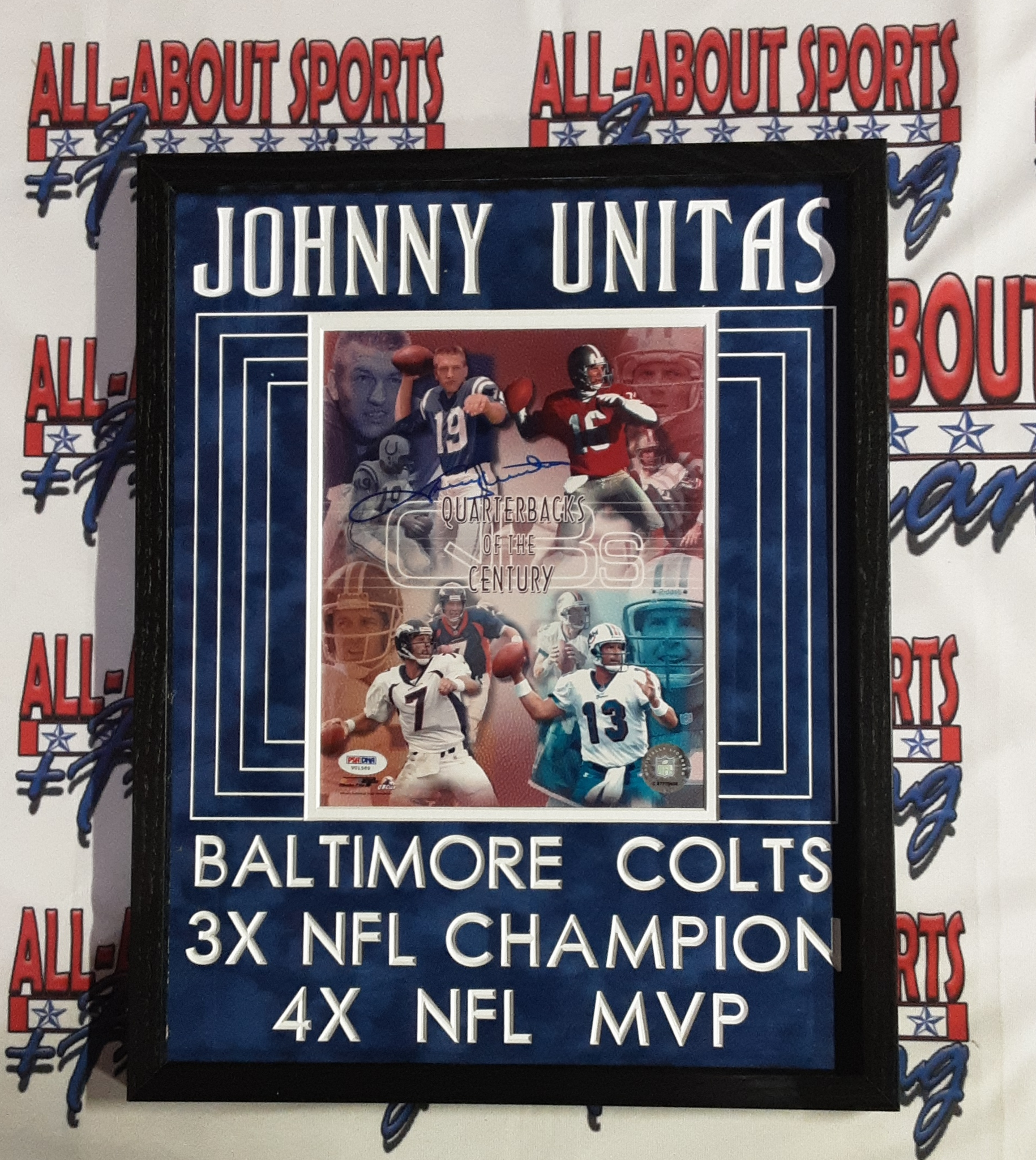 Johnny Unitas Authentic Signed Framed 11x14 Photo Autographed PSA
