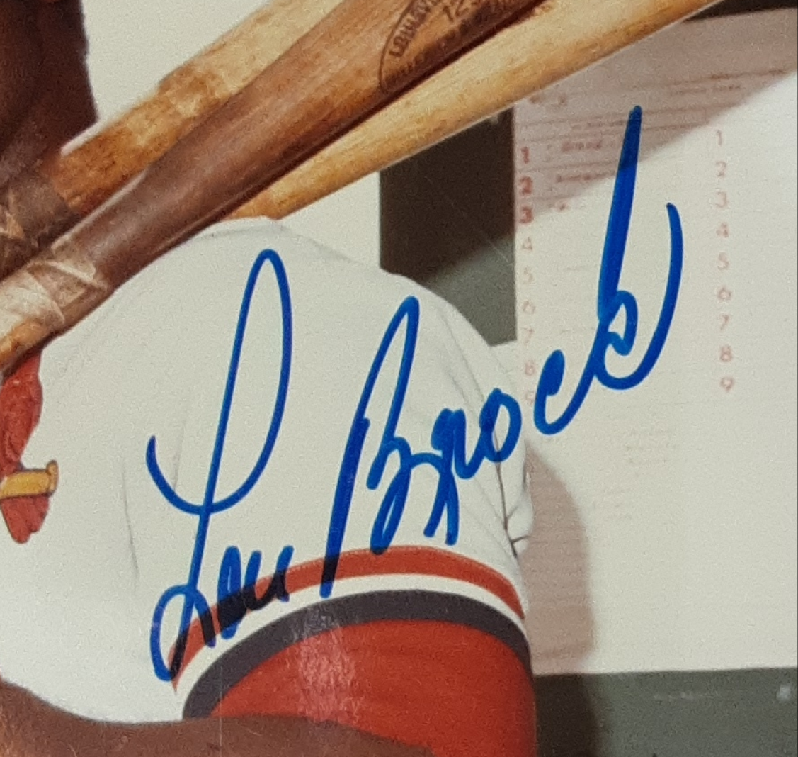 Lou Brock Authentic Signed Framed 8x10 Photo Autographed PSA
