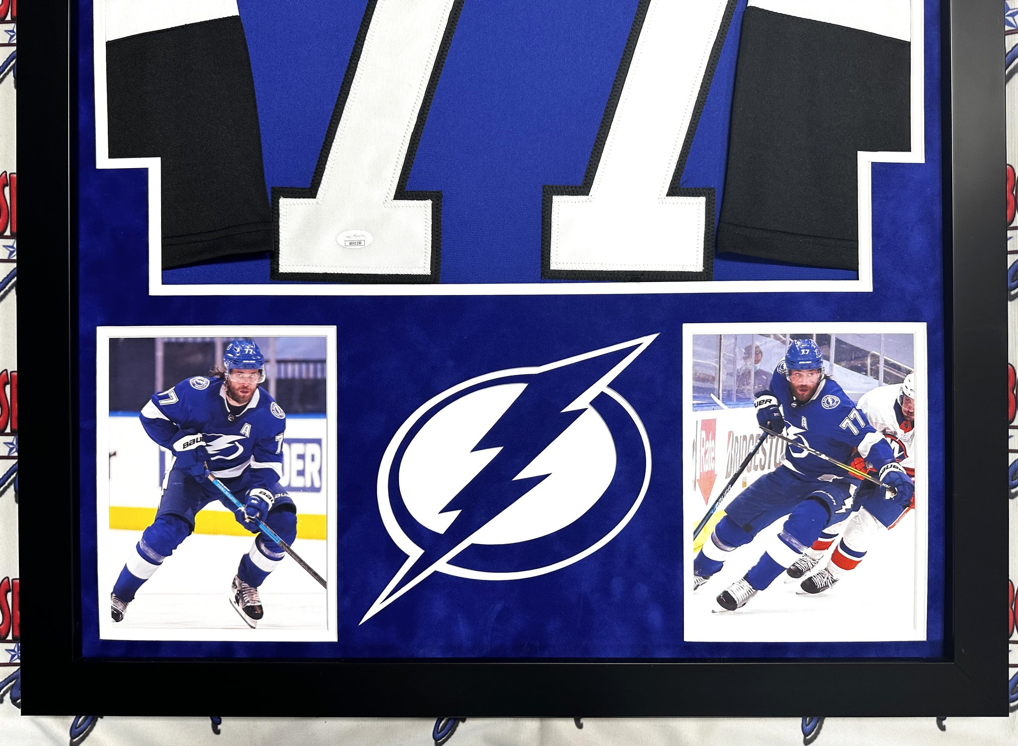 Victor Hedman Authentic Signed Pro Style Framed Jersey Autographed JSA
